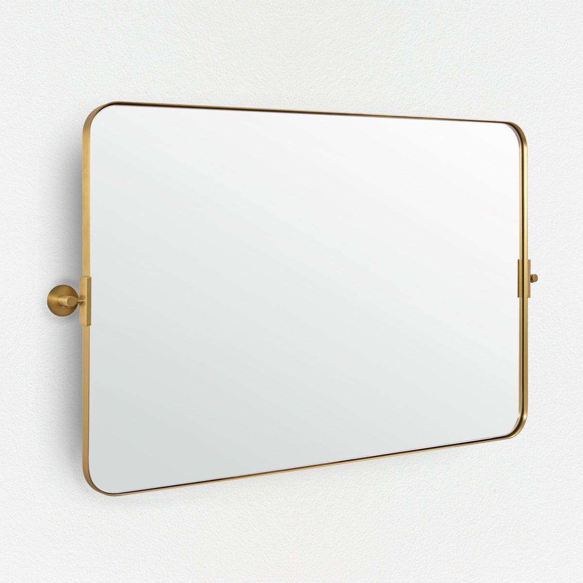 Modern Gold Tilting Rectangle Pivot Mirror - Stainless Steel Frame Bathroom Wall Mirror for Vanity, Makeup & Home Decor - Perfect for Small Spaces & Modern Interiors