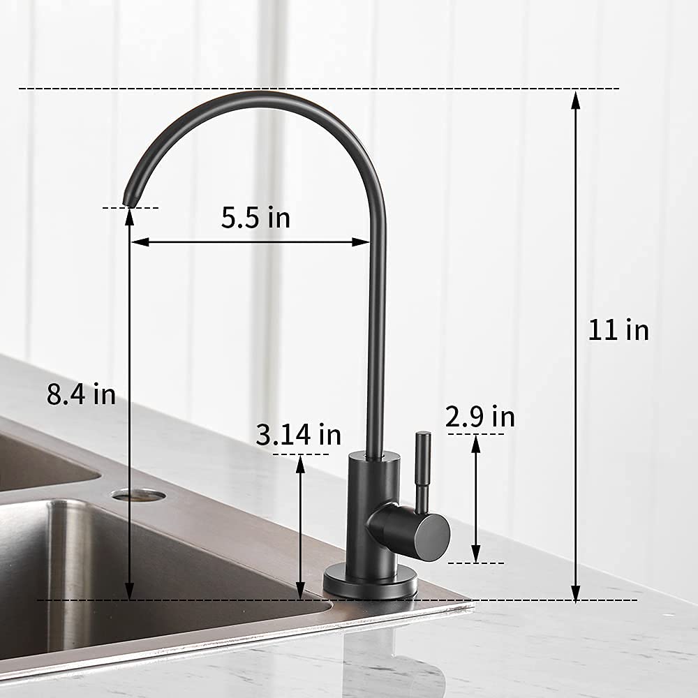 OWOFAN Matte Black Kitchen Sink Faucet with Pull Down Sprayer and RO Water Filter Faucet Bundle - Modern Brushed Nickel Finish for Home Kitchen Remodeling, Dishwashing & Cooking