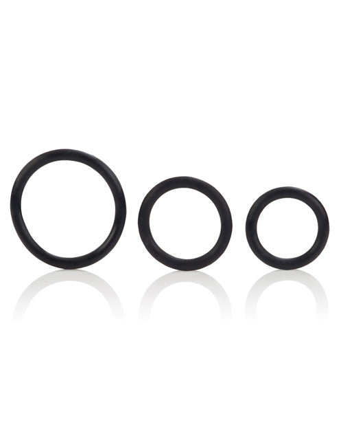 Premium Black Rubber Cock Rings - 3 Piece Set for Enhanced Pleasure & Performance | Perfect for Couples & Solo Play