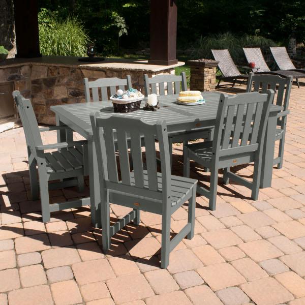 Lehigh 7-Piece Rectangular Outdoor Dining Set - Patio Furniture for Garden, Backyard, Poolside & BBQ Gatherings
