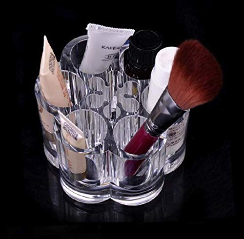 Acrylic Lipstick & Makeup Organizer - 7-Slot Brush Holder for Nail Polish, Essential Oils, Eyeshadow & Pens | Perfect for Vanity, Bathroom & Travel Makeup Storage