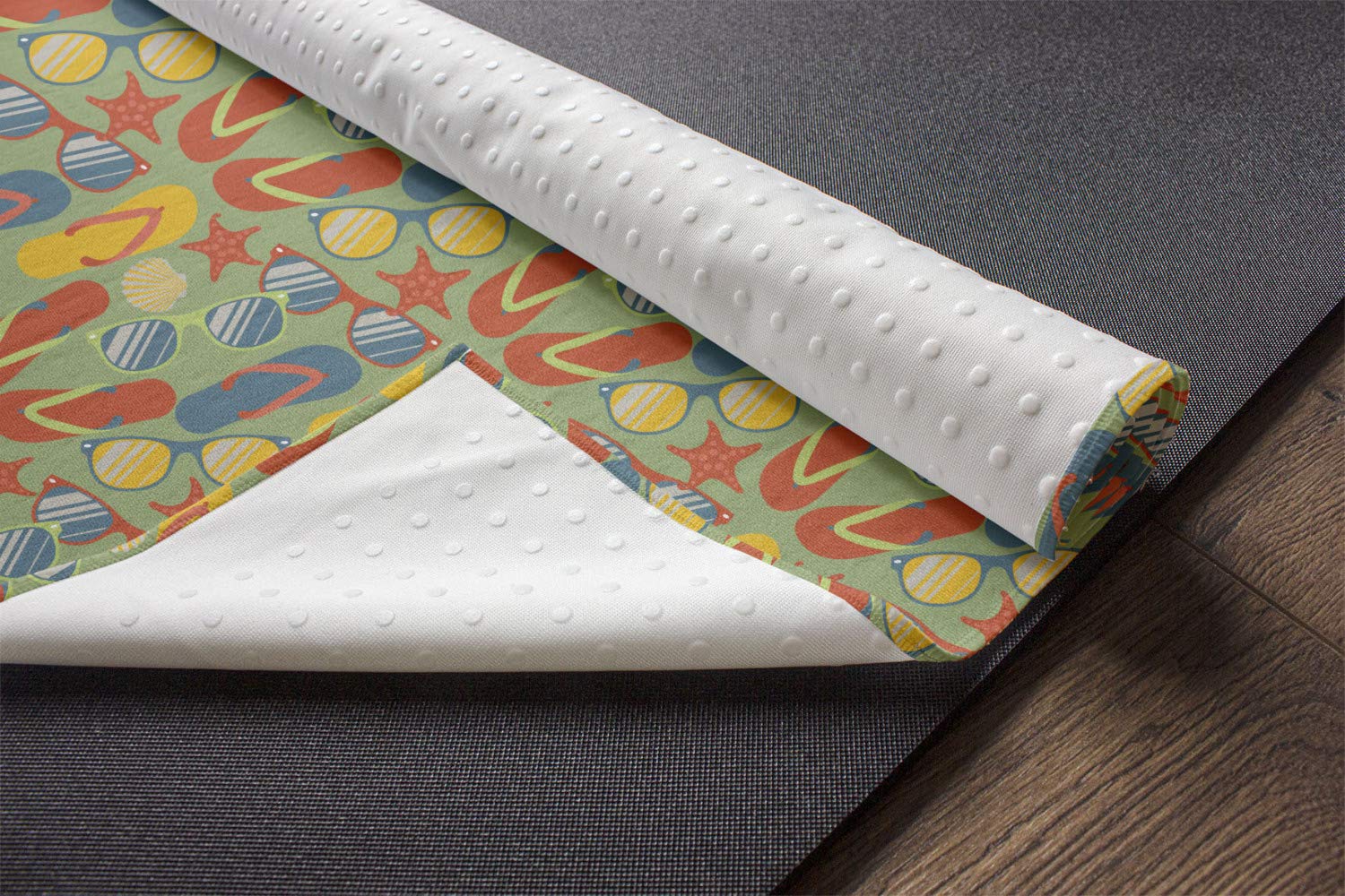 Ambesonne Non-Slip Yoga Mat Towel - Starfish & Seashell Beach Design, 25