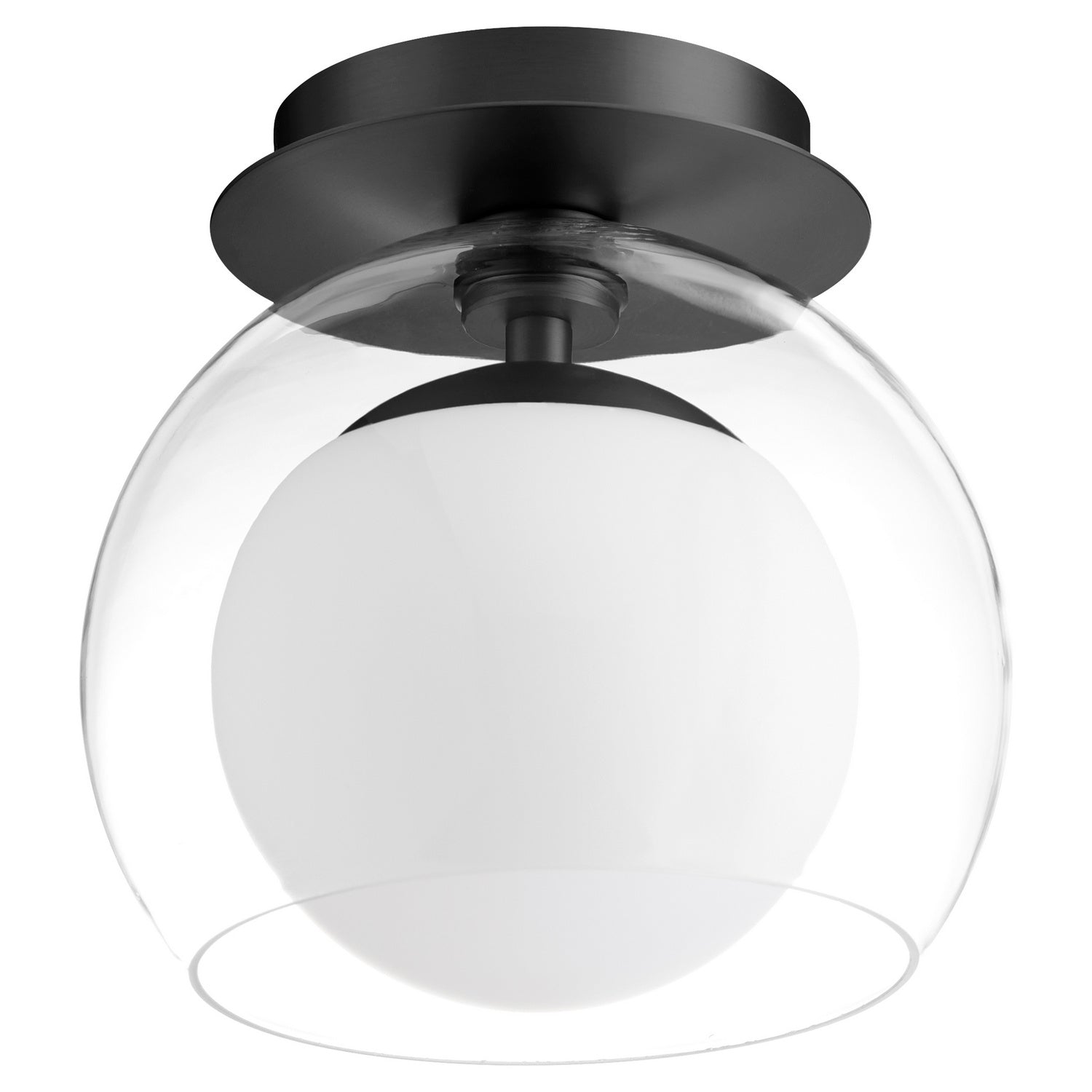3626 Matte Black Ceiling Light Fixture - Single Bulb Ceiling Mount for Living Room, Bedroom, or Hallway Lighting