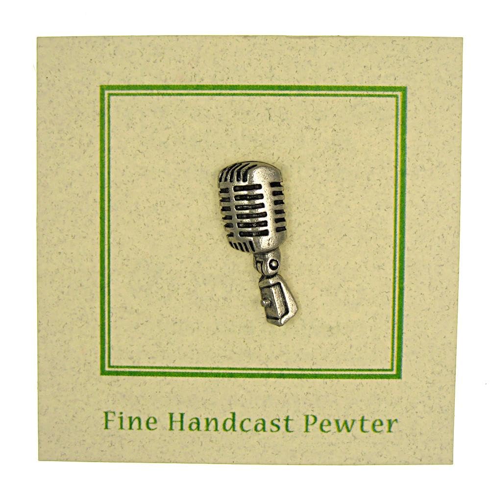 Jim Clift Design Microphone Lapel Pin - Stylish & Unique Accessory for Musicians, Podcasters & Public Speakers - Perfect for Concerts, Interviews & Professional Events