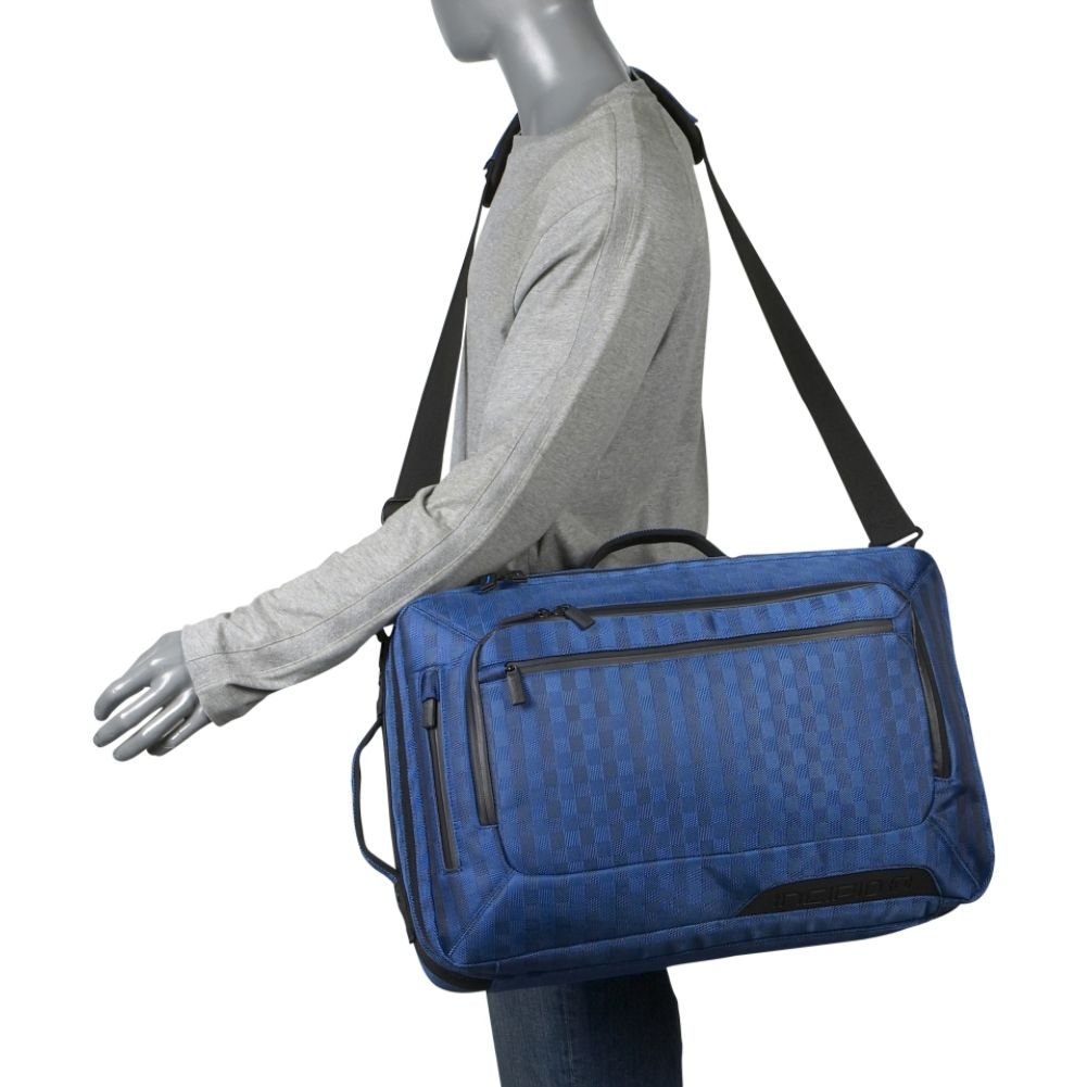 Incipio Weekender Nylon Travel Bag - Blue Checked (BG-112) | Durable Carry-On Duffel for Weekend Getaways & Business Trips | Perfect for Gym, Work & Air Travel
