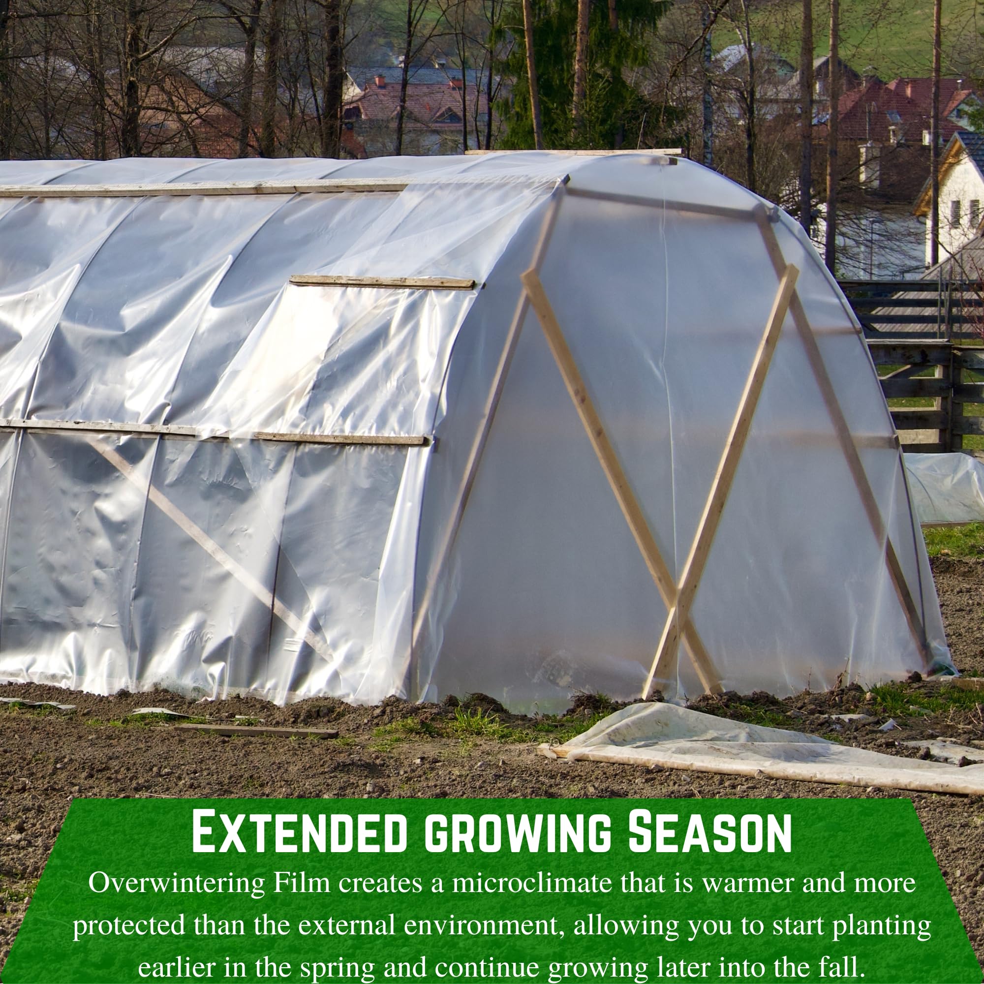 6 Mil White Plastic Sheeting - 32' x 100' Durable Greenhouse Film, Overwintering Cover, UV Resistant Agricultural Plastic for Crop Protection, Plant Frost Blanket & Garden Bed Covers - Farm Plastic Supply