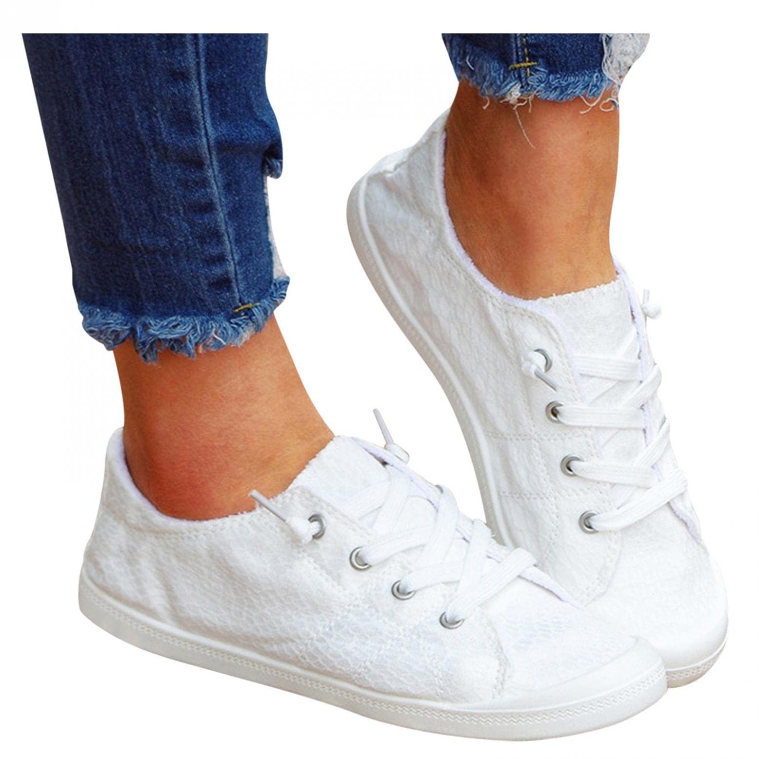 Women's Plaid Canvas Sneakers - Breathable Summer Fashion Shoes for Walking, Gym & Athletics - Soft Sole Comfort for Long Walks & Workouts | Casual Wear, Running Errands, Travel & Outdoor Activities