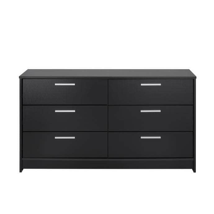 Studio Essentials 6-Drawer Dresser - White & Espresso Wooden Storage Cabinet for Bedroom Organization | Perfect for Small Spaces, Dorm Rooms & Apartment Decor