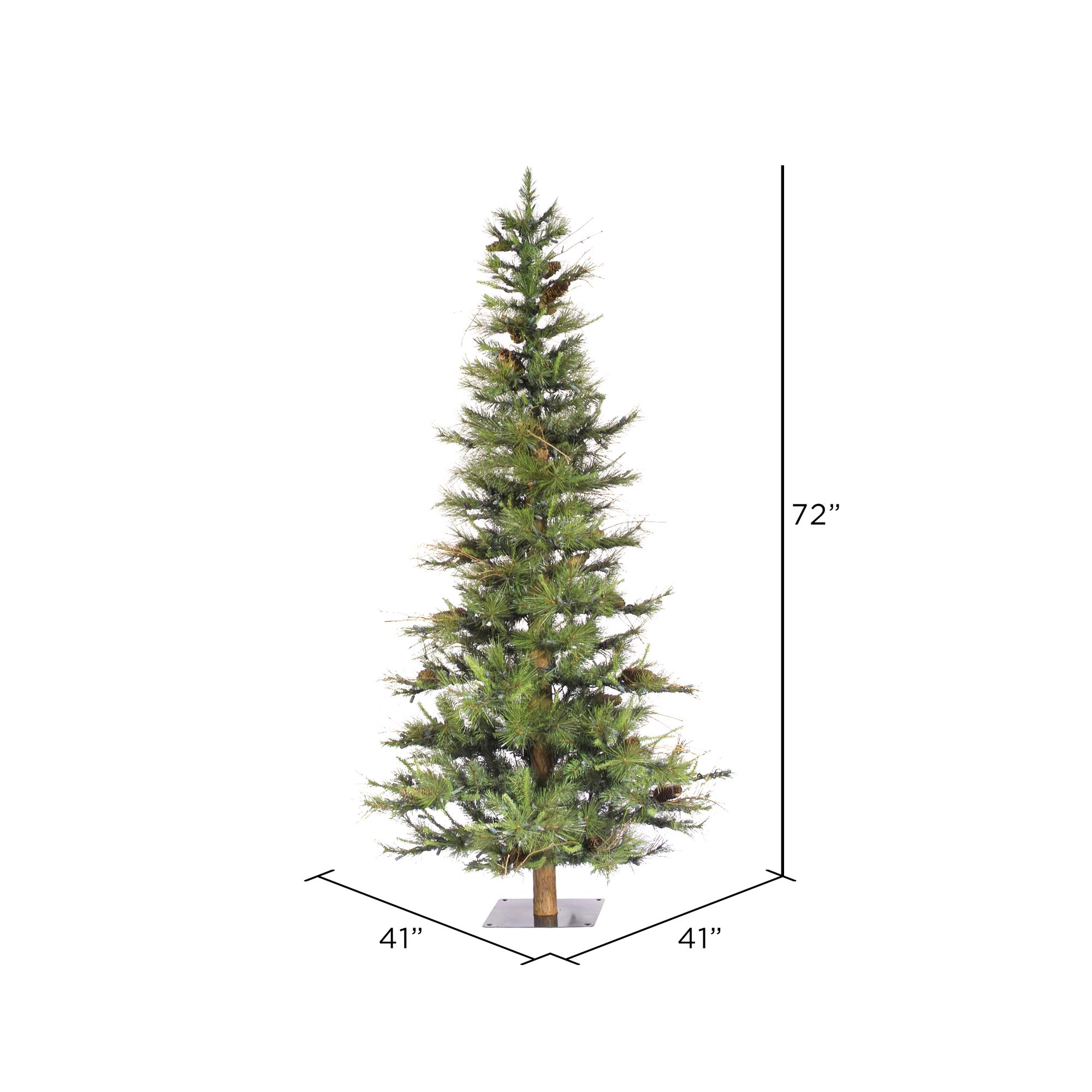 Vickerman 6ft Ashland Artificial Unlit Christmas Tree with Pine Cones - Premium Faux Holiday Decor for Living Room, Office & Seasonal Home Decoration