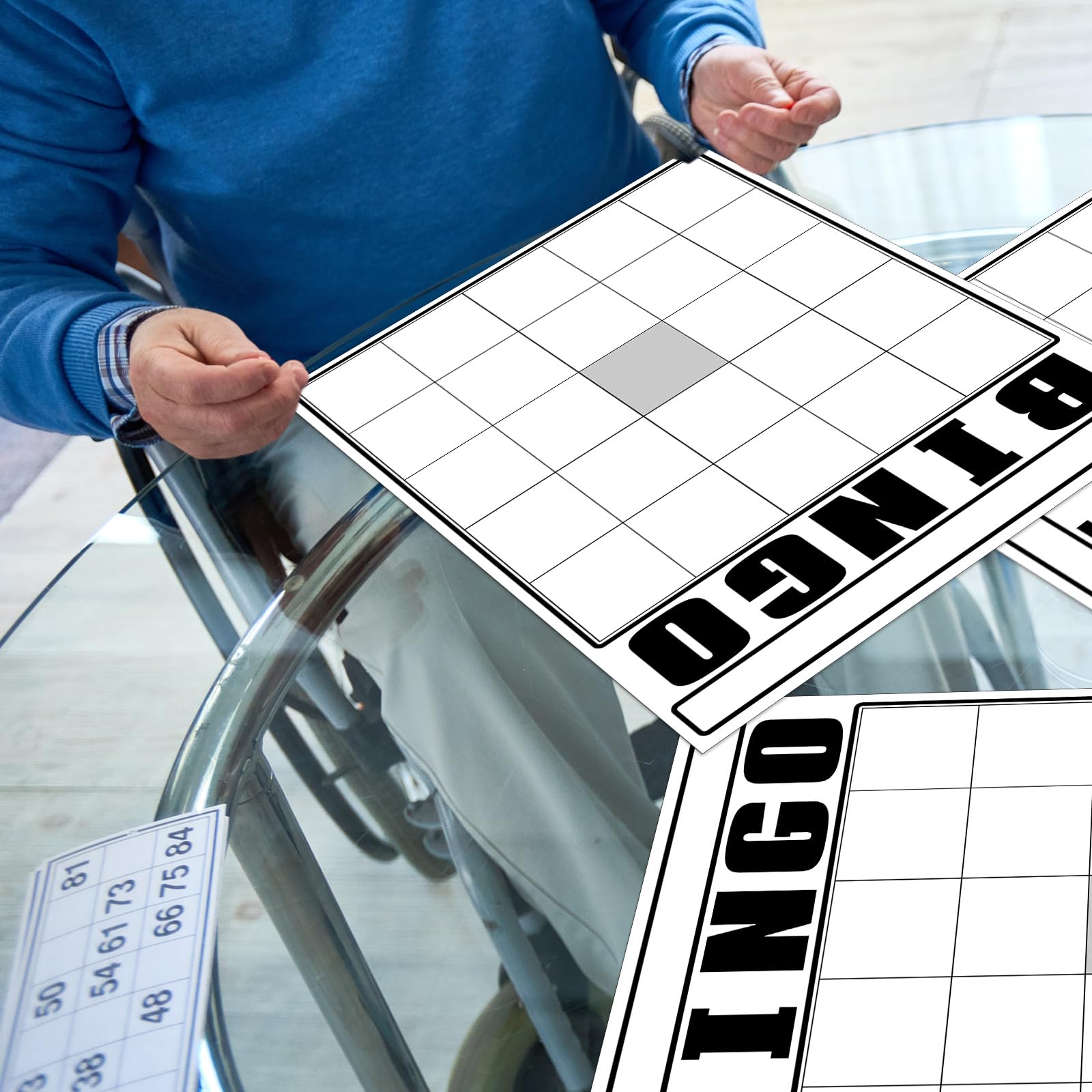 36-Piece Blank Bingo Cards Set - Jumbo White Bingo Game Boards for DIY Customization - Bulk Large Blank Bingo Sheets for Adults - Perfect for Parties, Family Game Nights & Gift-Giving