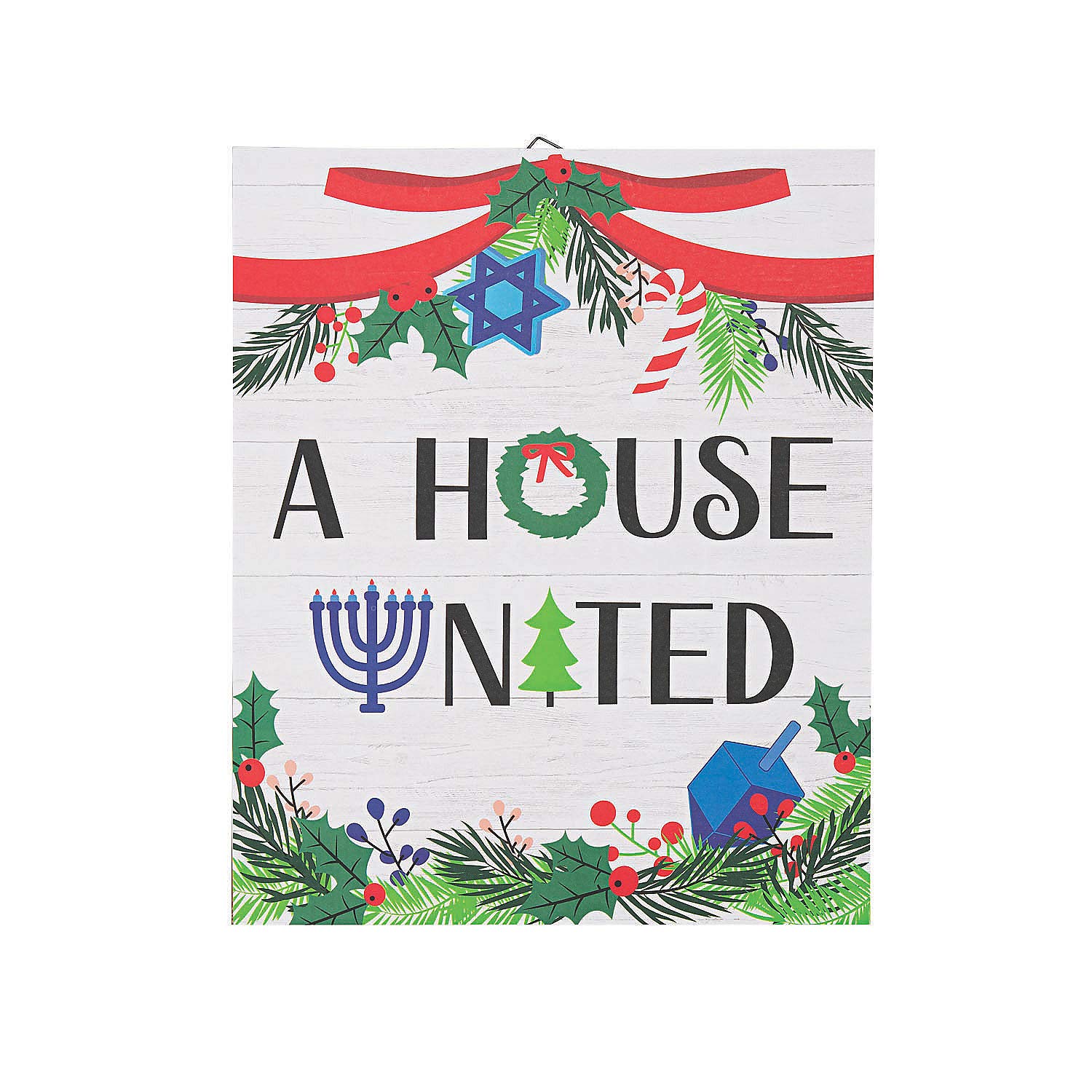 Family Wall Decor - A House United Sign - 1 Piece Home Decoration for Living Room, Bedroom & Entryway