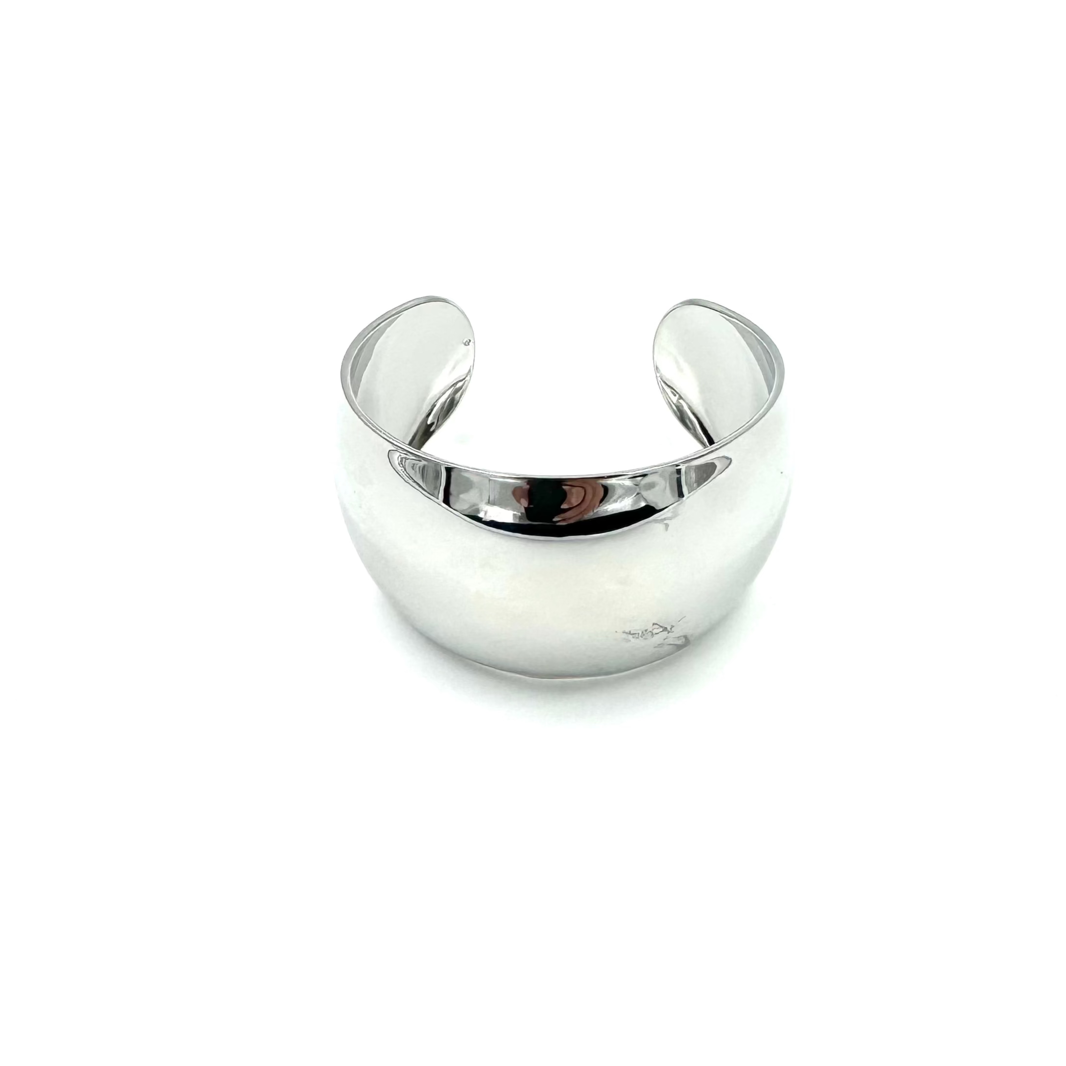 Ashley Gold Stainless Steel Wide Front Bangle Bracelet for Women - Elegant Fashion Jewelry Gift for Birthday, Anniversary & Special Occasions