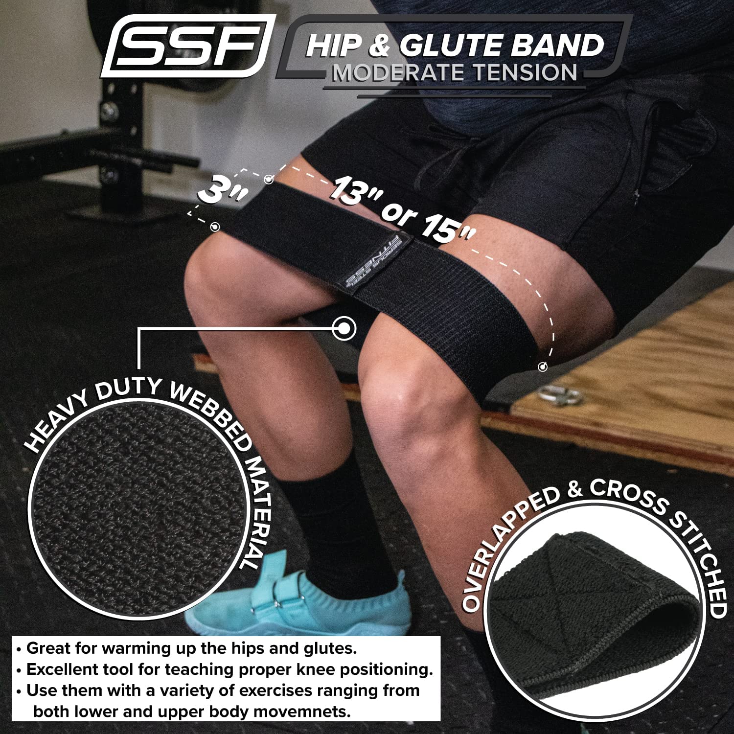Hip & Glute Activation Band - Resistance Loop for Strength Training, Physical Therapy & Home Workouts - Perfect for Leg Lifts, Squats & Glute Exercises