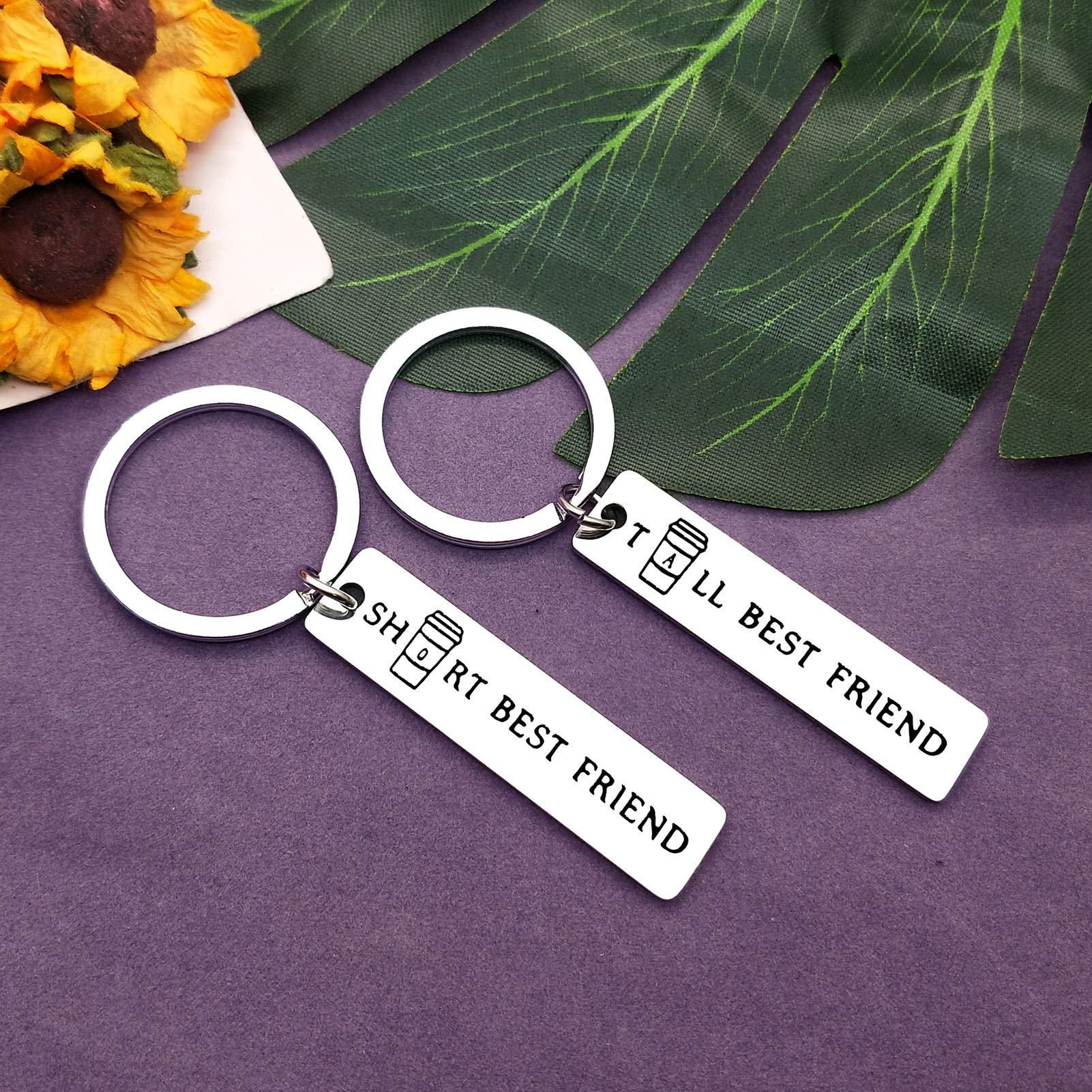 Best Friend Jewelry Keychain Set of 2 - Cute Coffee Lover Gifts for Women & Men - Sister Friendship Keyring for Birthday, Graduation - Perfect for Bestie, Couple & BFF Gifts (Ideal for Coffee Dates, Office Decor & Everyday Carry)