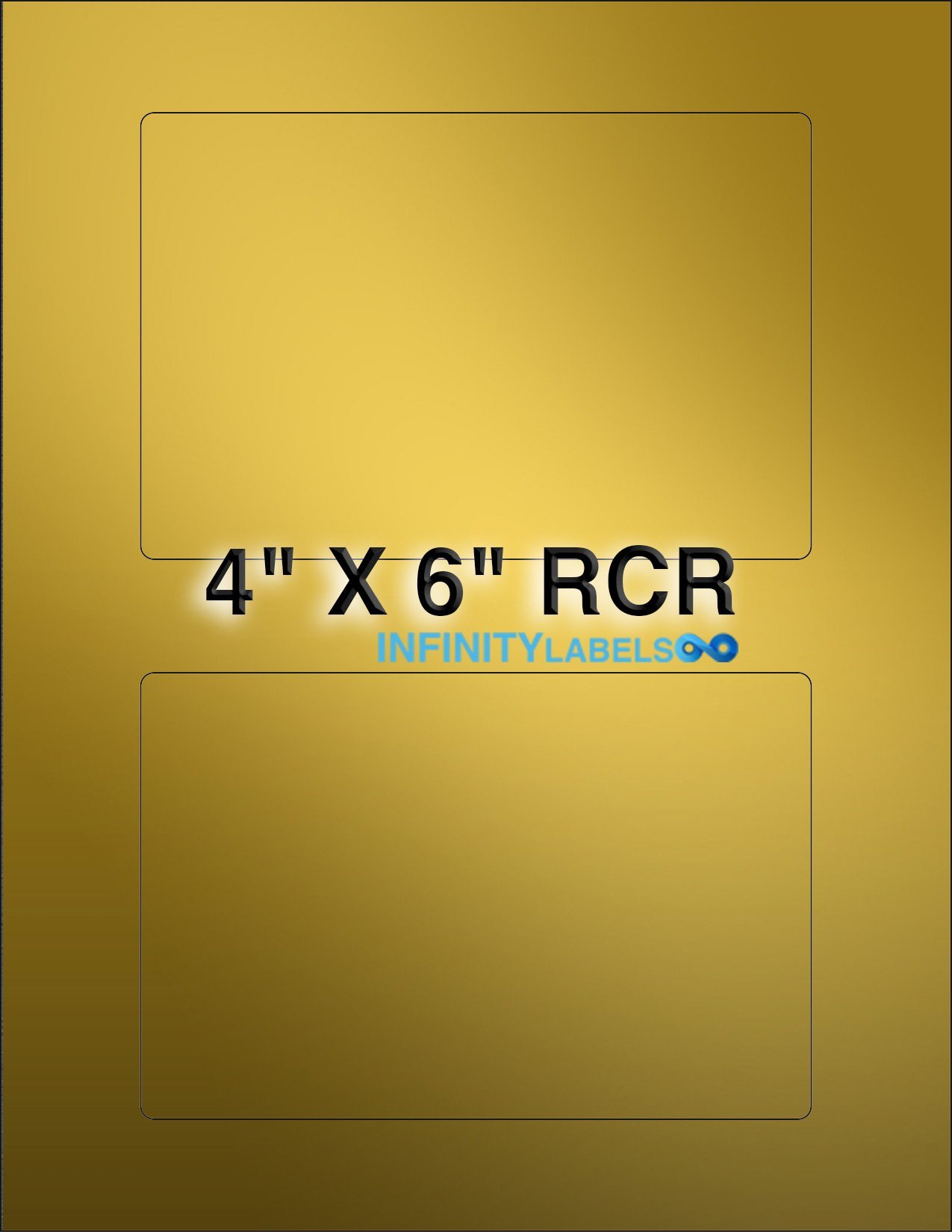 100 Laser Label Sheets - Shiny Gold Paper 4x6 Inches (2 Labels per Sheet) - Perfect for Mailing, Shipping, Address Labels & Gift Tags