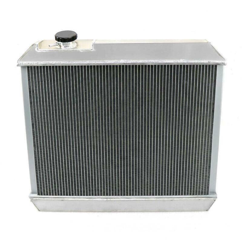 4 Row Aluminum Radiator with Shroud Fan & Relay Kit - Compatible with 1963-1966 Chevy C10 C20 C30 K10 K20 Pickup, Suburban Truck, Pontiac Catalina Bonneville Grand - Full Aluminum Cooling System Upgrade for Hot Weather & Heavy Duty Towing