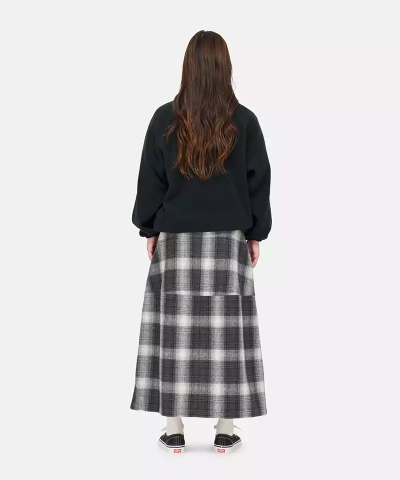 Wool Paneled Skirt for Women - Elegant A-Line Midi Skirt with Side Slits - Perfect for Office, Parties & Fall/Winter Fashion