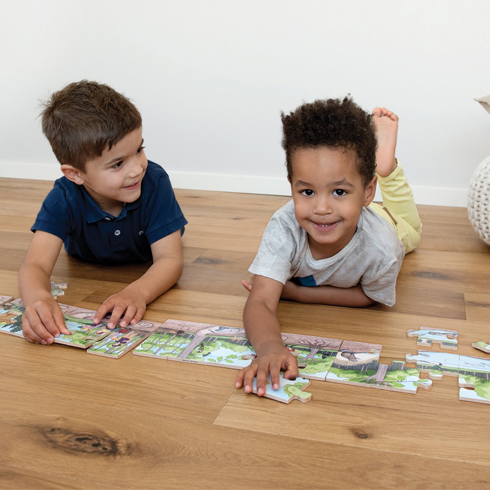 Beleduc Enchanted Forest 40-Piece Floor Puzzle - Educational Wooden Jigsaw for Kids Ages 3-6 - Discover Wildlife & Nature - Perfect for Preschool Learning & Family Game Night