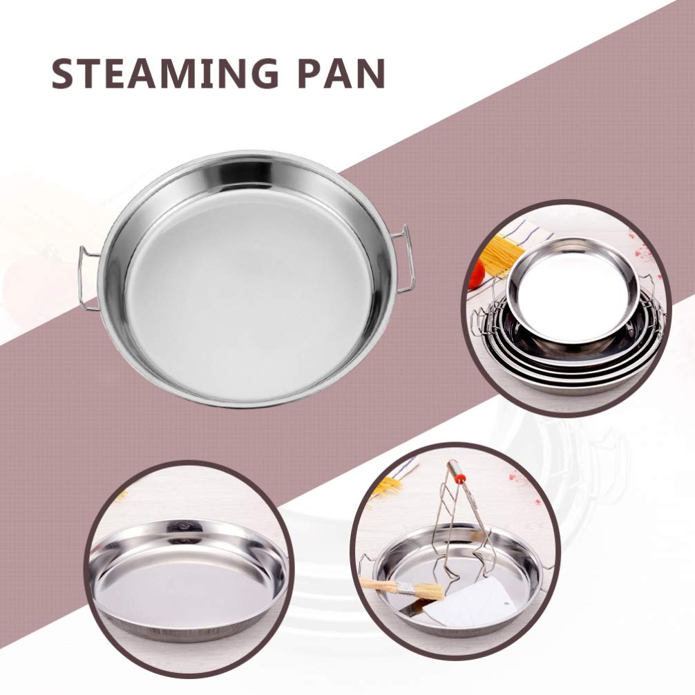 2-Piece Stainless Steel Steaming Tray Set - 28cm Double Handle Cake Pan, Noodle Rack & Rice Plate - Heat-Resistant for Baking, Cooking & Food Prep - Perfect for Asian Cuisine, Party Serving & Restaurant Use