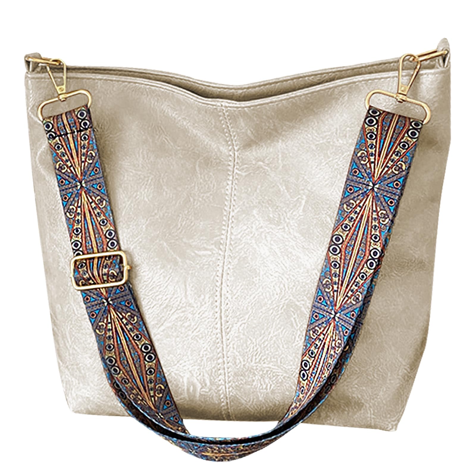 Stylish Vegan Leather Hobo Crossbody Bag for Women - Boho Shoulder Purse with Guitar Strap, Tote & Bucket Handbag | Perfect for Work, Travel & Casual Outings