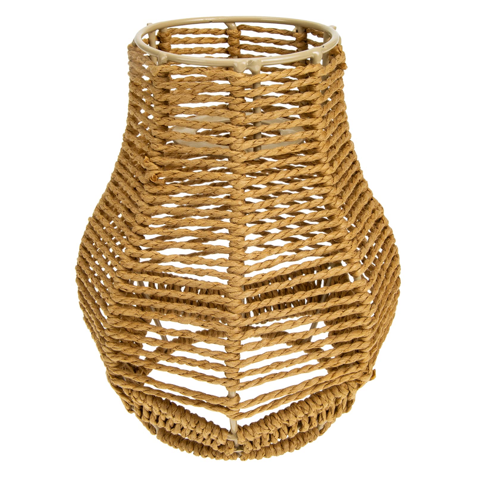 Rattan Pendant Lamp Shade - Natural Wicker Replacement Shade for Hanging Chandeliers - 6.5