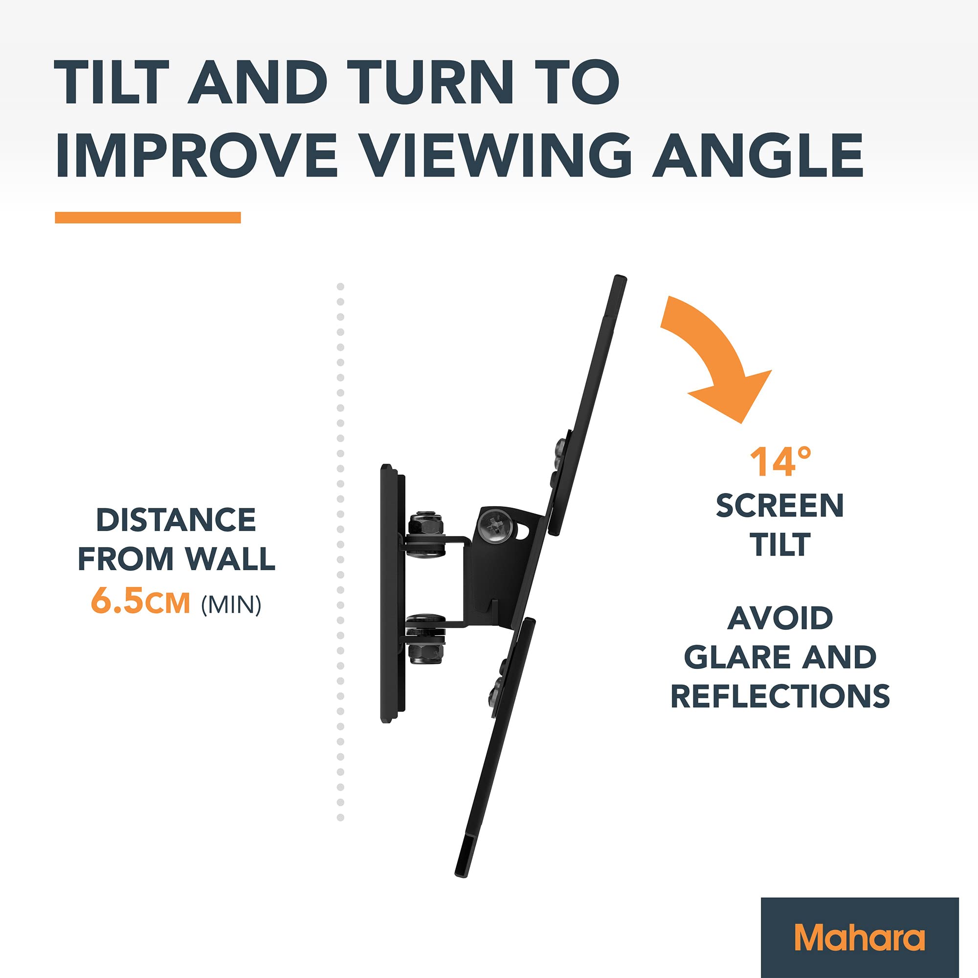 MAHARA Swivel TV Wall Mount Bracket - Adjustable Tilt & Turn for 13