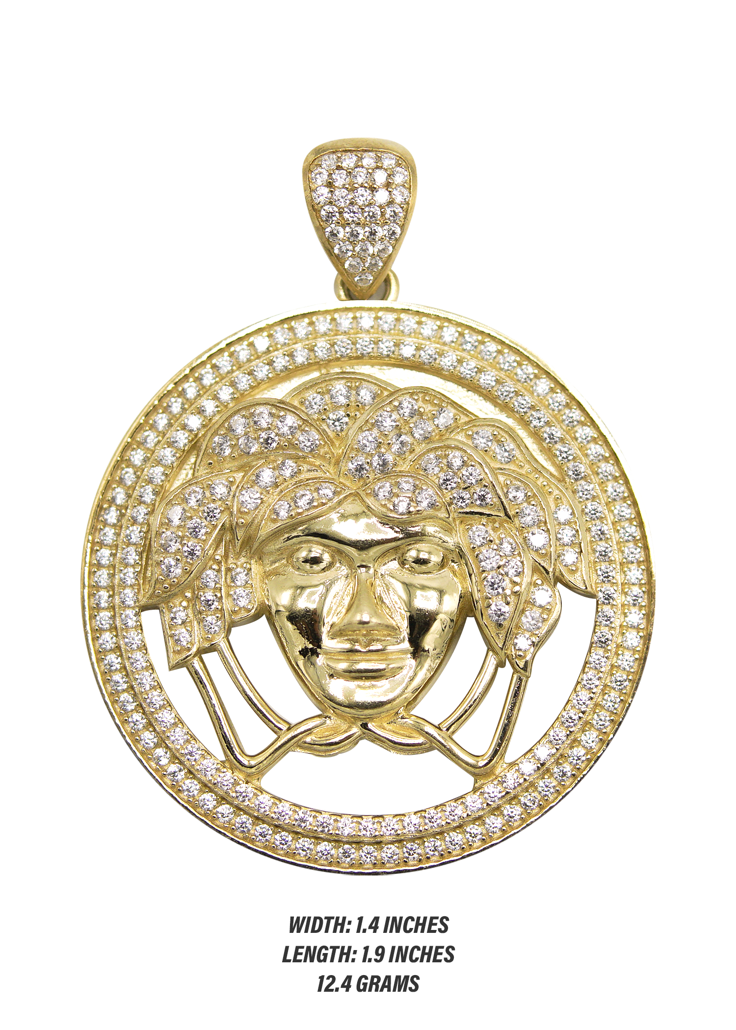 10K Yellow Gold Medusa Style Pendant Necklace - 12.4 Grams Solid Gold Jewelry for Women - Perfect for Gifts, Parties, and Everyday Elegance