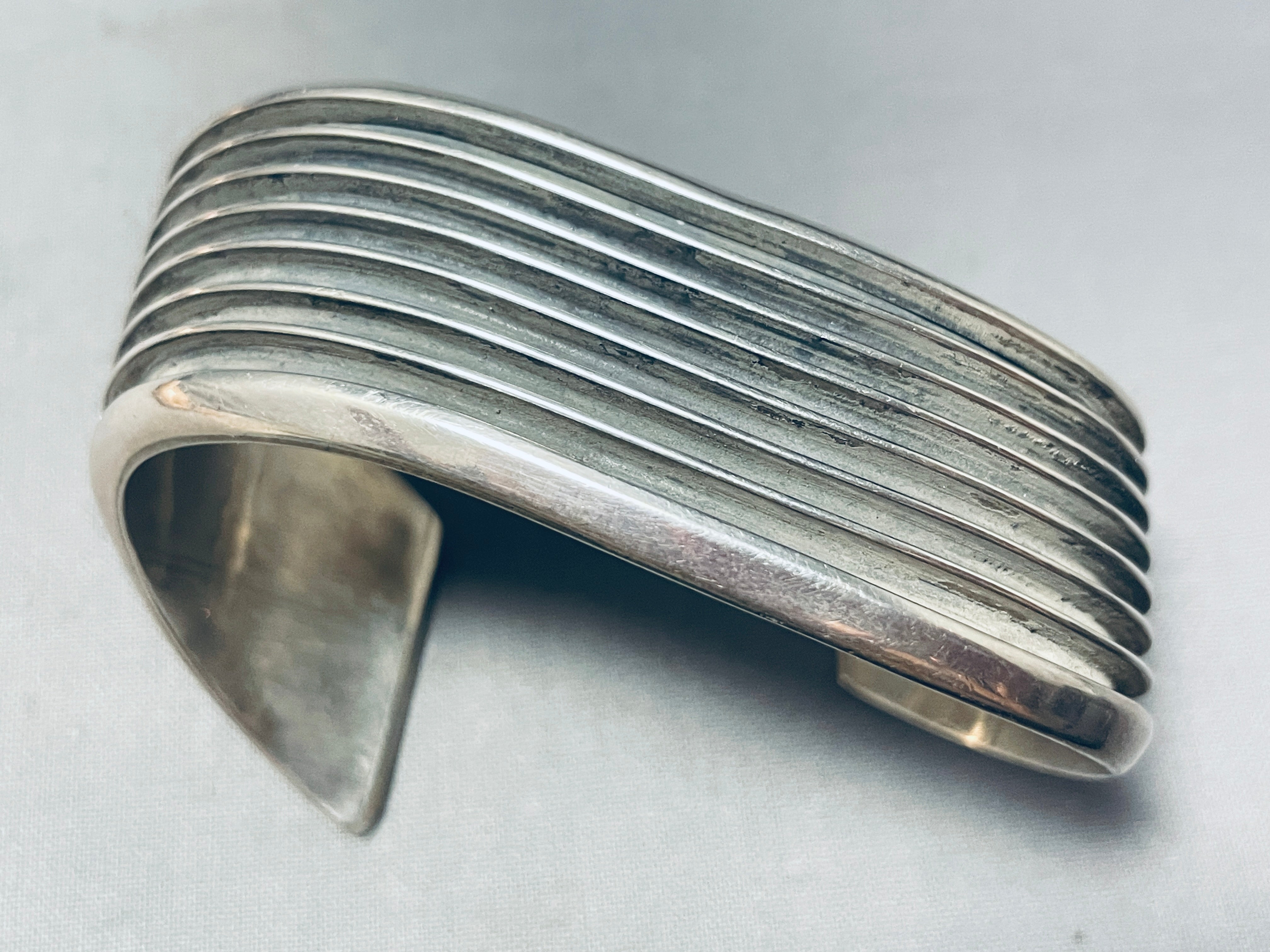 Vintage Navajo Sterling Silver Cuff Bracelet - Handmade Native American Jewelry for Women - Perfect for Boho Fashion, Festivals & Gift Giving