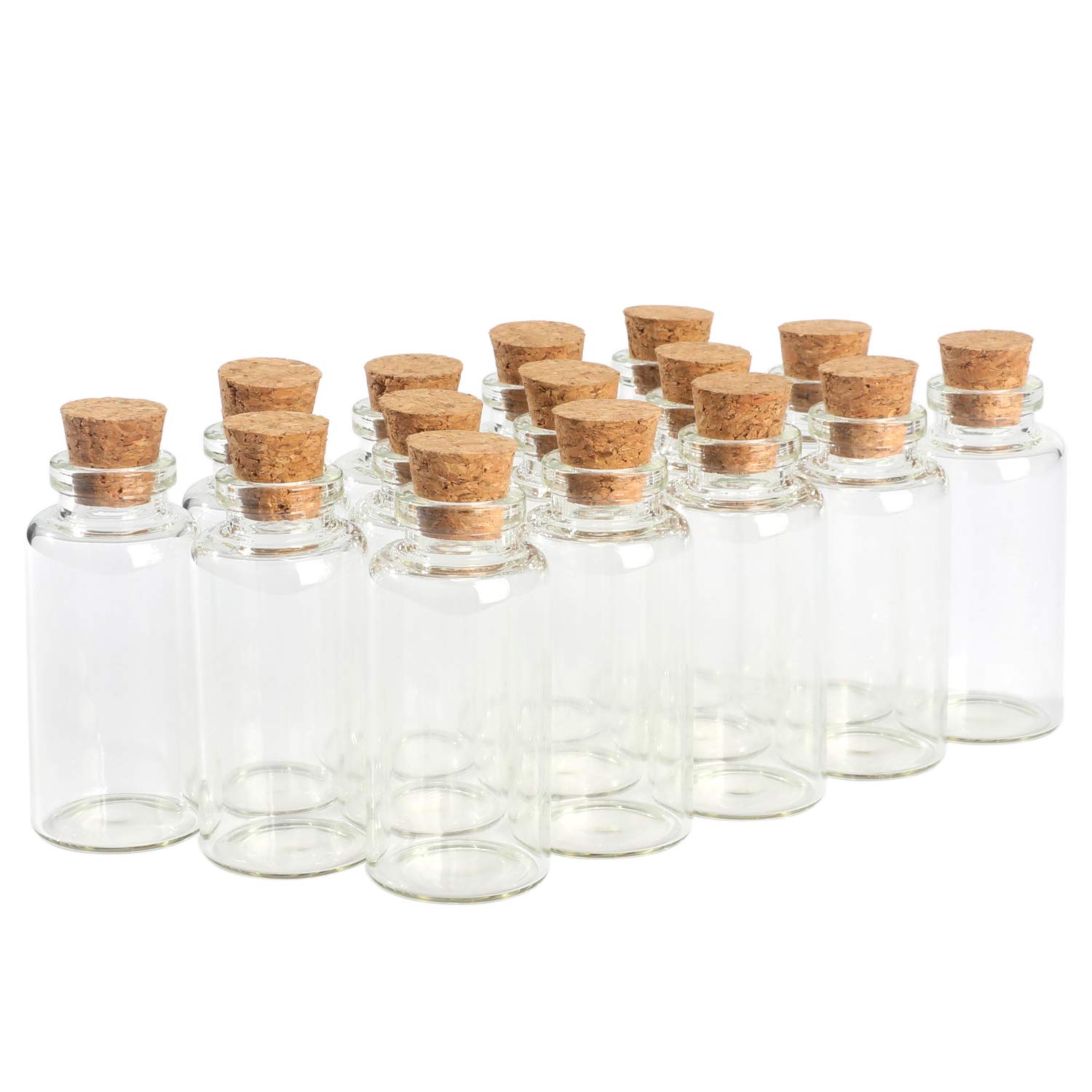 Magic Season Decorative Glass Bottles (15 Pcs) - 0.7 fl oz Mini Glass Jars for DIY Crafts, Wedding Favors, Bath Salts & Essential Oils Storage - Perfect for Home Decor, Party Supplies & Gift Packaging