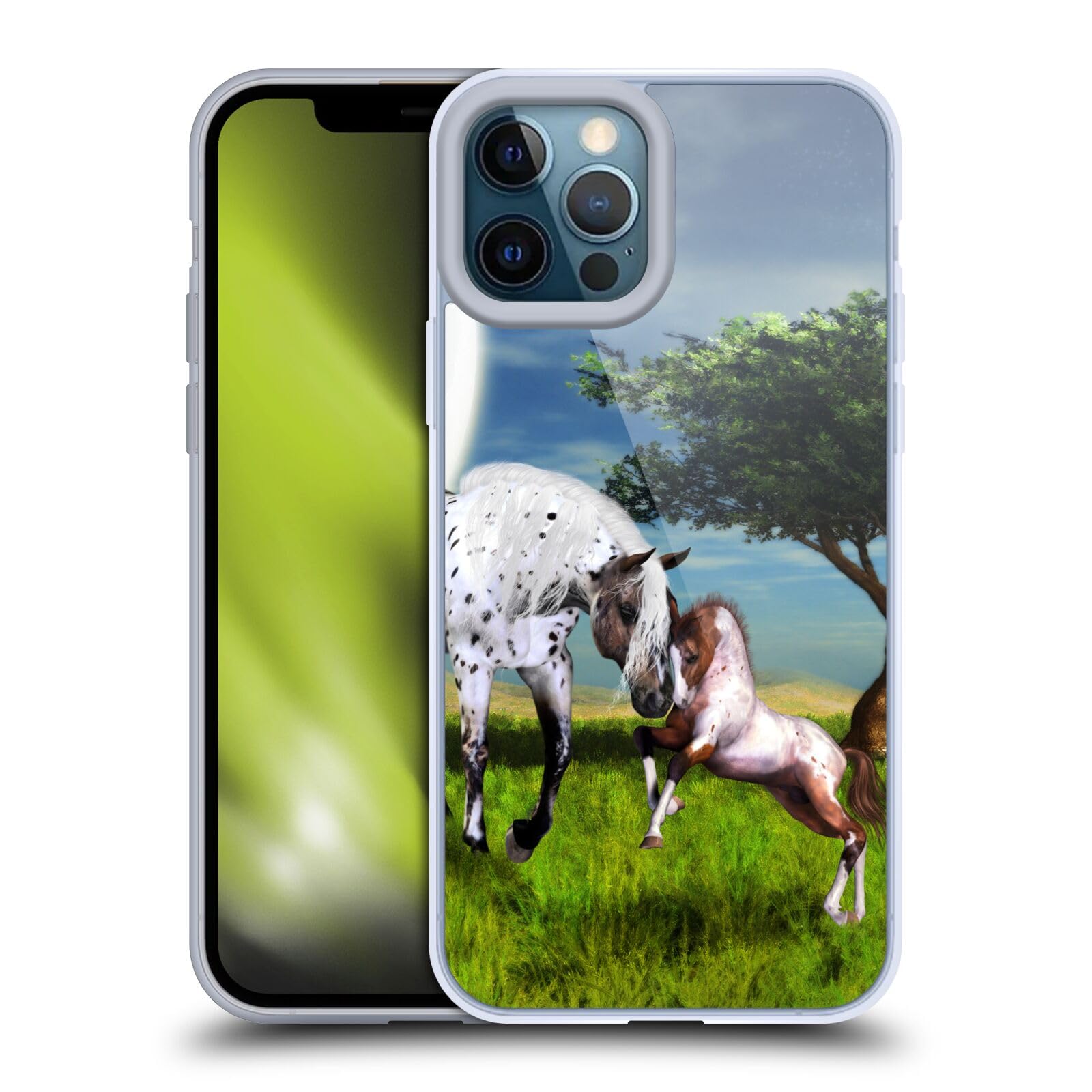 Officially Licensed Simone Gatterwe Love Forever Horses Soft Gel Phone Case for Apple iPhone 12 Pro Max - Cute Equestrian Design for Women Girls, Perfect Gift for Horse Lovers (Compatible with iPhone 12 Pro Max) | Great for Everyday Use, Work, School & Outdoor Activities