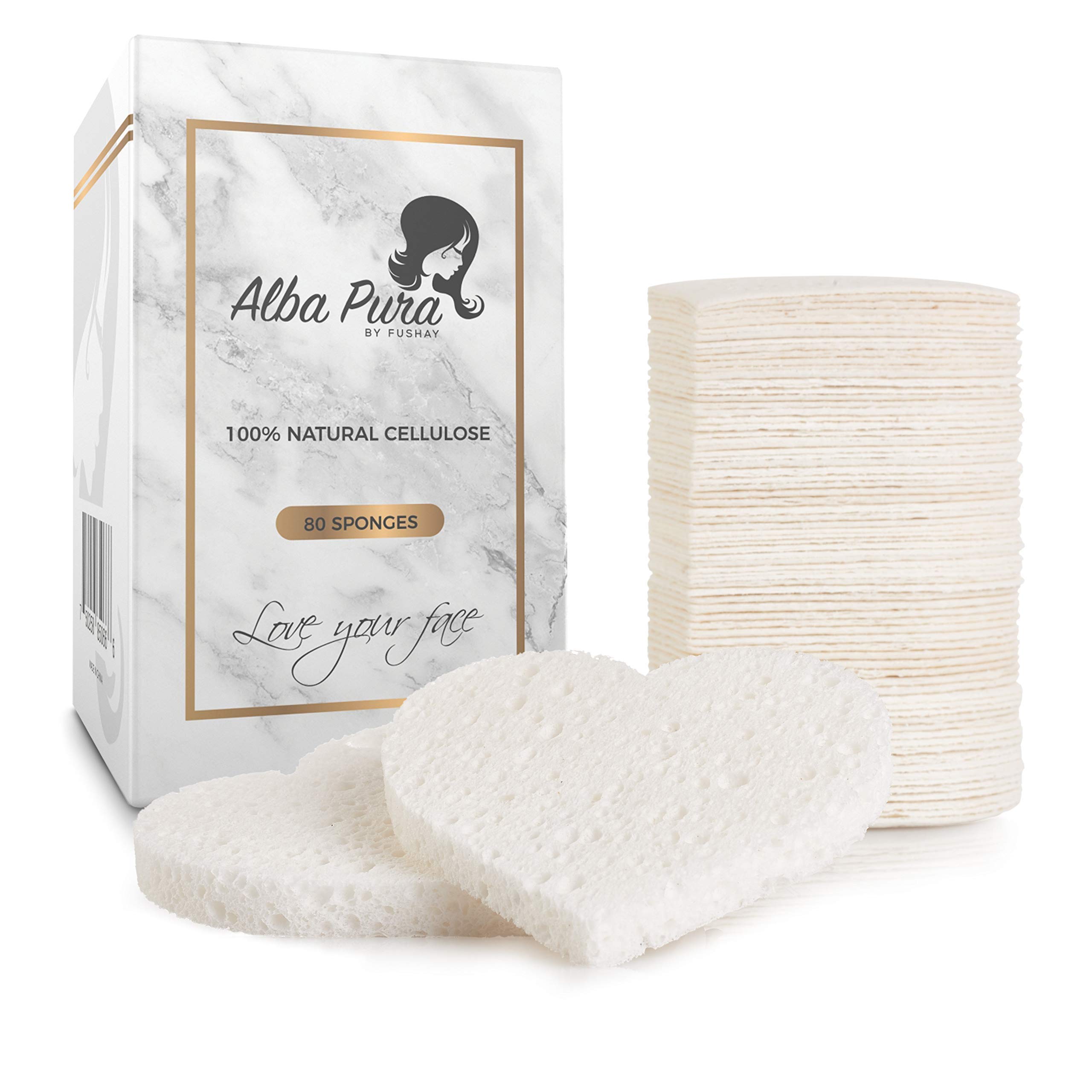 Natural Cellulose Facial Sponges for Sensitive Skin - Gentle Exfoliating & Makeup Removal Sponge, Hypoallergenic Deep Cleaning Professional Beauty Tool | Perfect for Daily Face Cleansing, Spa Treatments & Travel Skincare Routine
