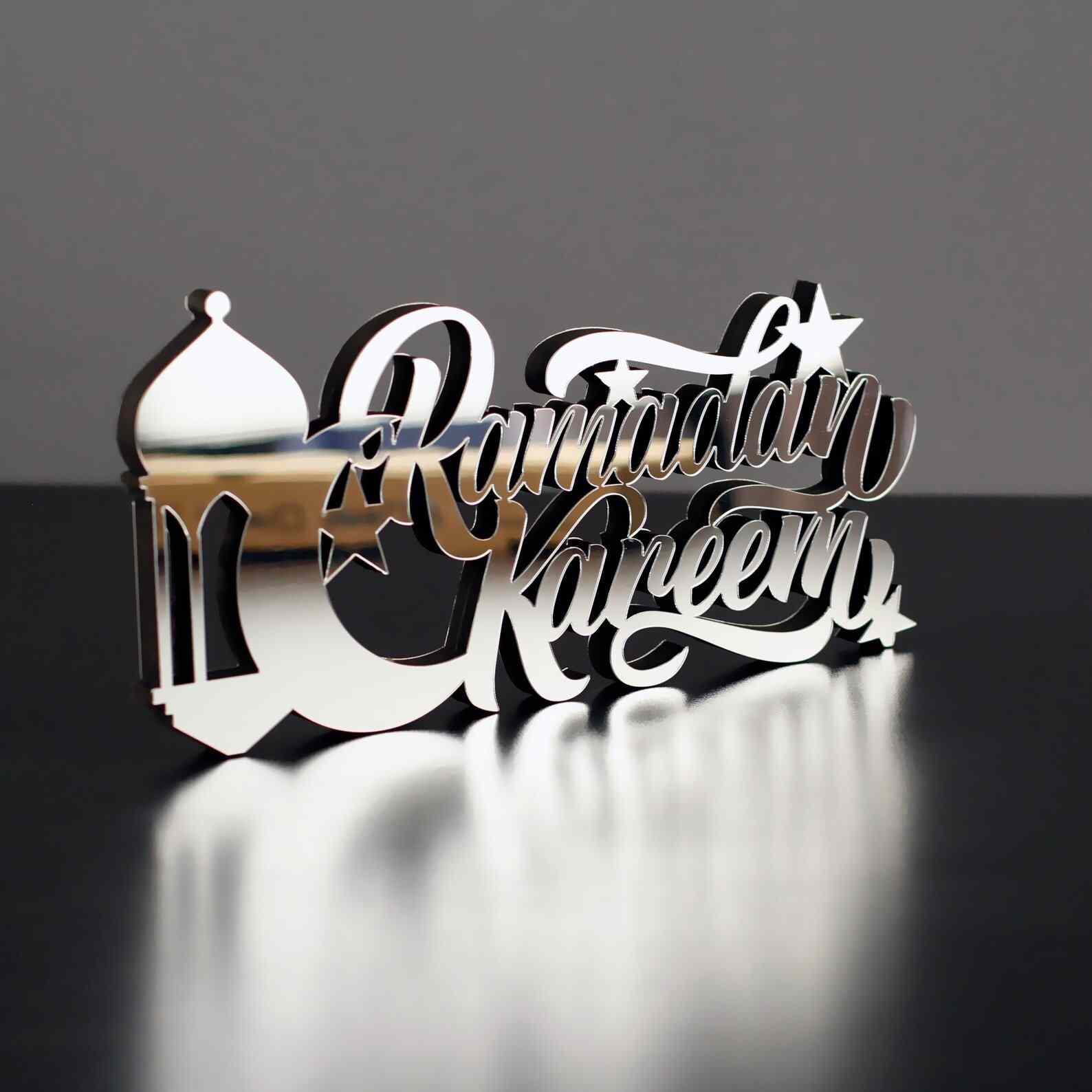 Ramadan Kareem English Calligraphy Islamic Wall Art - Elegant Arabic Calligraphy Decor for Home, Mosque & Office - Perfect Muslim Gift for Eid, Ramadan & Islamic Holidays