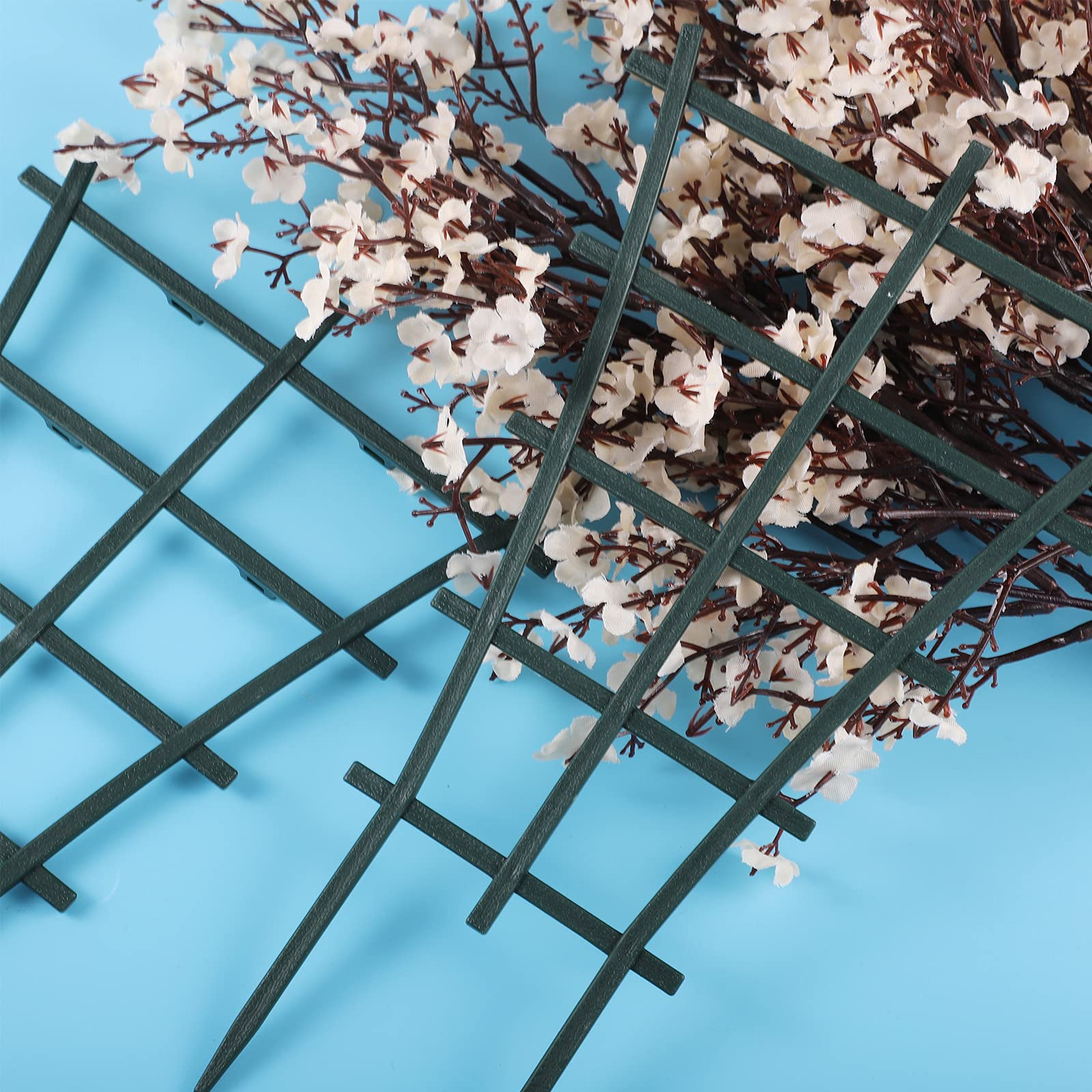 12 Pcs DIY Garden Plant Climbing Trellis - Plastic Superimposed Potted Plant Support for Indoor/Outdoor Vines, Flowers & Vegetables | Perfect for Balcony Gardens, Vertical Gardening & Container Plants
