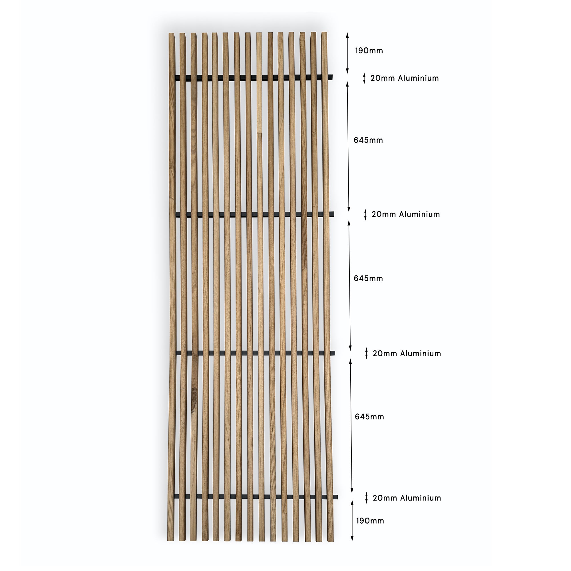 WOODFLEX Premium Outdoor Hardwood Slat Wall Fence Panel - Natural Wood Privacy Screen & Cladding (2400mm x 600mm) - Perfect for Garden Fencing, Deck Privacy Walls & Modern Exterior Design