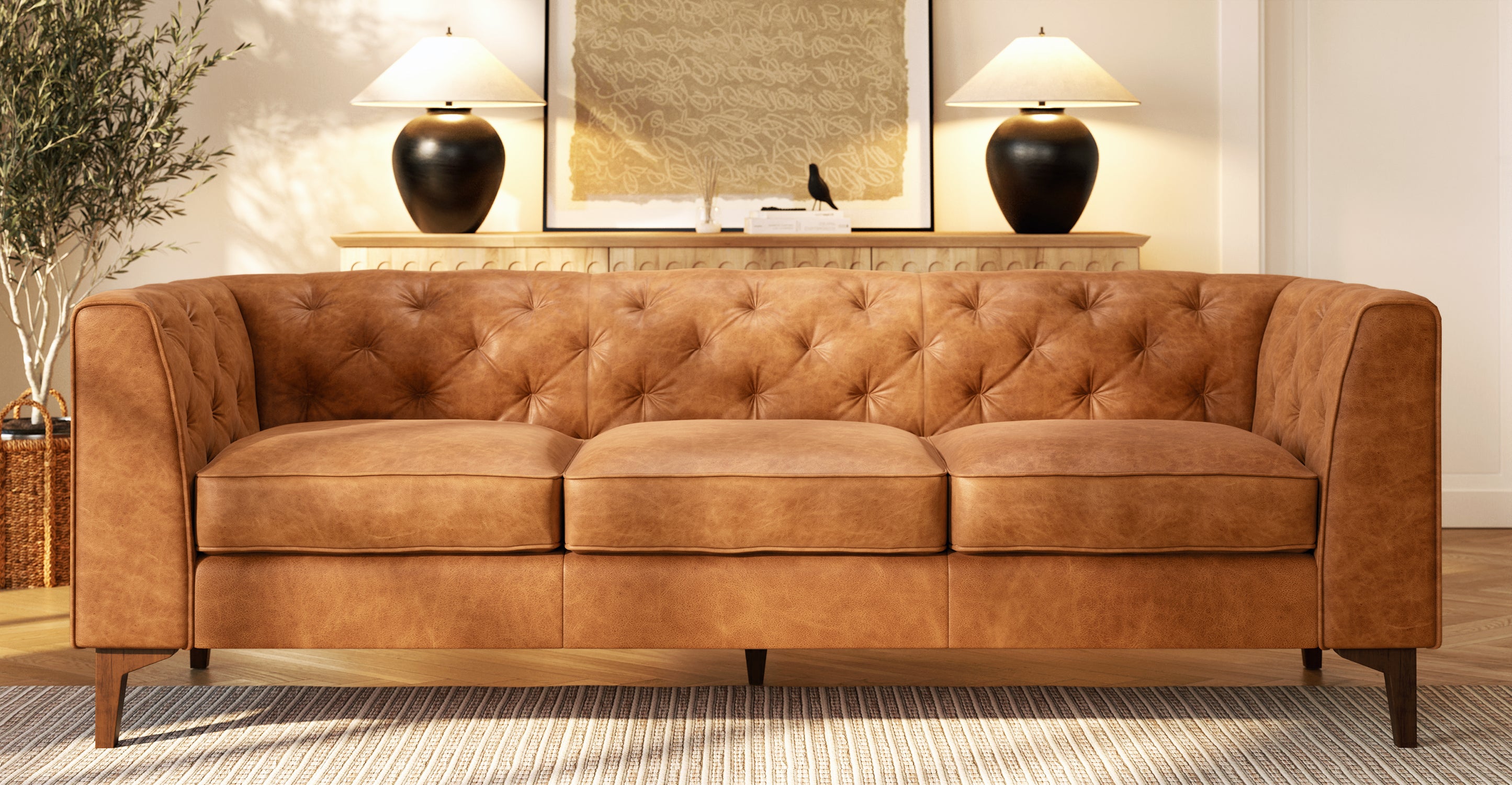 Essex Sofa - Modern Comfortable Couch for Living Room, Lounge & Office - Upholstered Fabric Sectional with Sturdy Frame - Perfect for Relaxing, Entertaining & Small Spaces