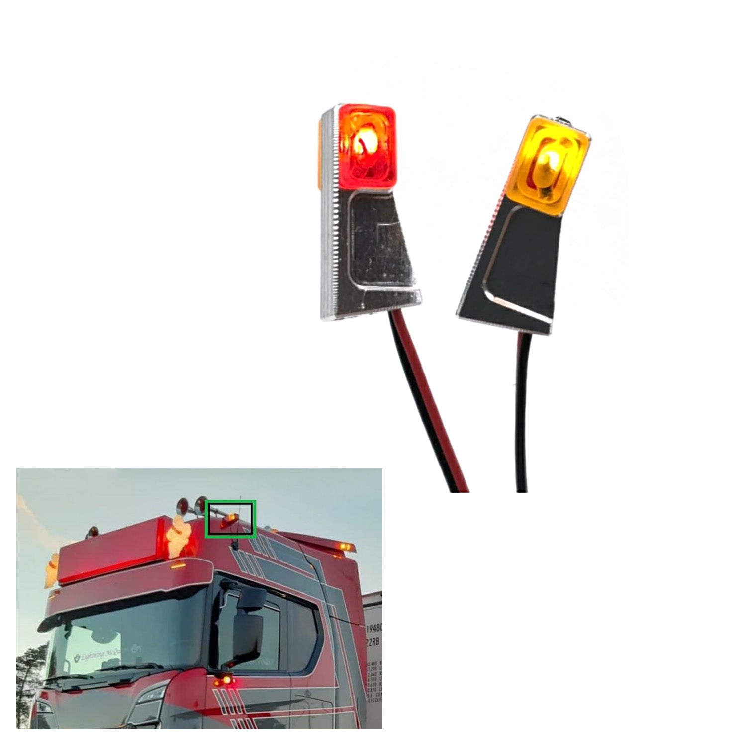 1/14 Scale RC Tractor Truck 770S 56371 Replacement Cabin Top Side Marker Lamp - Compatible with 56323 & 56371 Models - Durable Remote Control DIY Car Parts for RC Enthusiasts - Perfect for Night Racing and Off-Road RC Truck Adventures