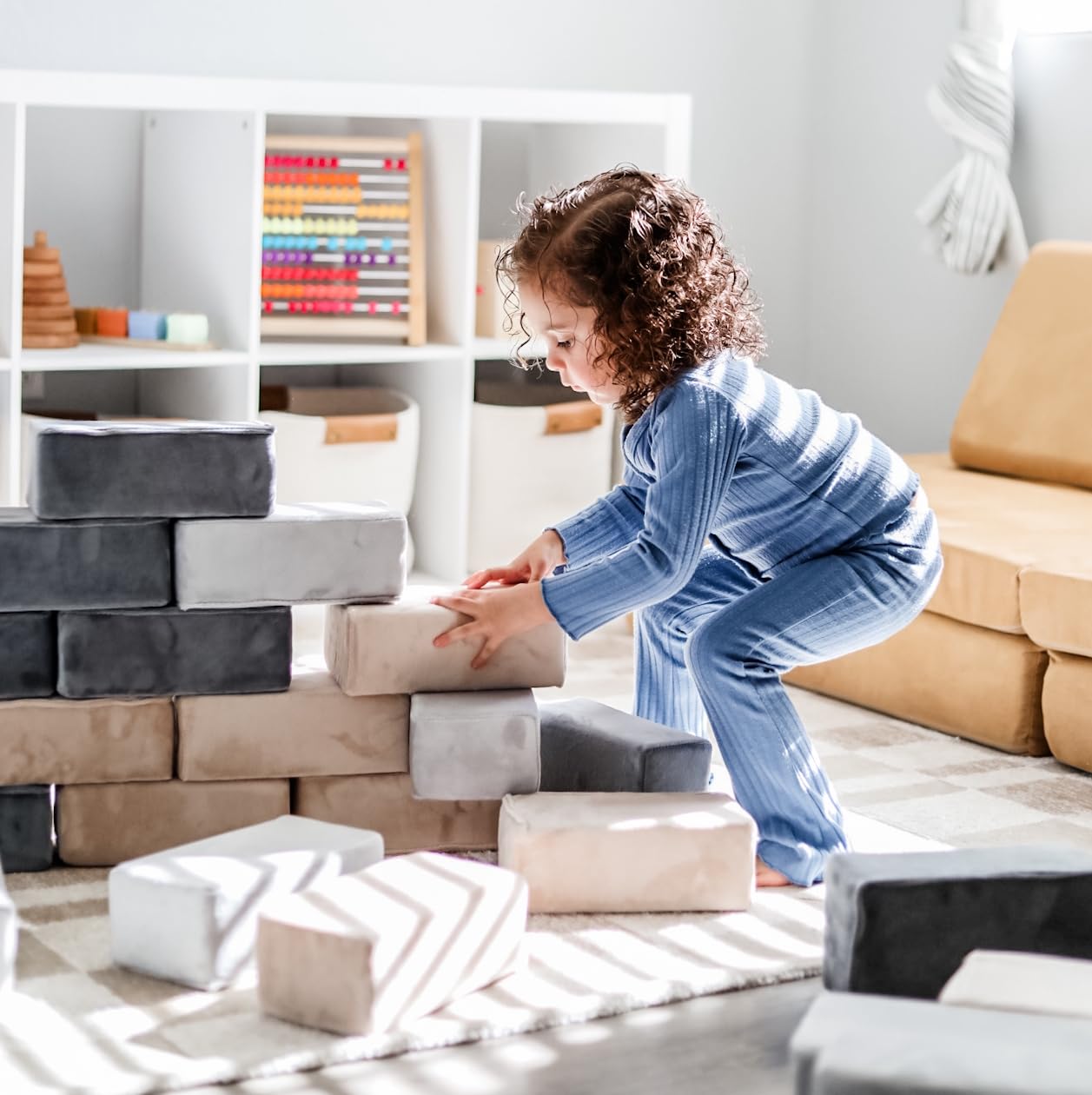 Premium Soft Plush Building Blocks for Kids - 24-Piece Safe & Non-Toxic Foam Blocks with Luxurious Fabric Covers - STEM Educational Toys for Toddlers - Perfect for Playroom, Daycare & Birthday Gifts