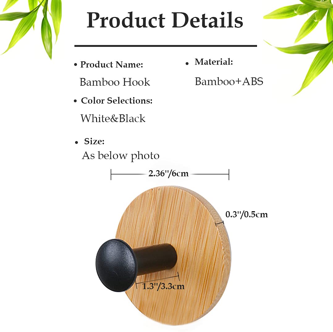 Self Adhesive Hooks 4 Pack - Heavy Duty Reusable Wall Hooks for Bathroom, Bedroom & Kitchen - No Drill Seamless Hanging Solution for Robes, Towels & Decor (Black) - Perfect for Small Spaces & Rental Homes