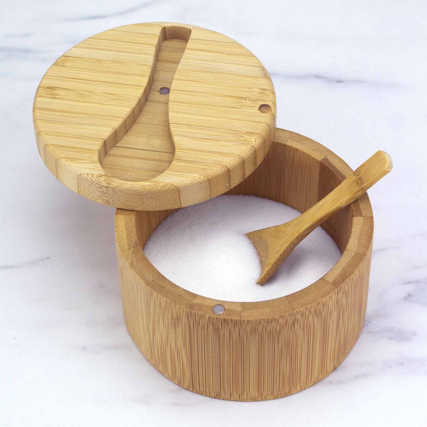 Big Dipper Salt Cellar with Salt Spoon - 10 Oz. Ceramic Salt Container for Kitchen & Dining Table - Perfect for Cooking, Baking & Tabletop Seasoning