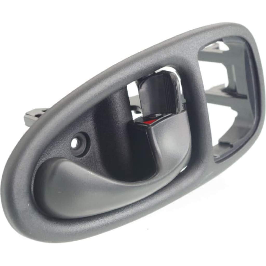 1996-1999 Saturn SW1 Rear Passenger Side Interior Door Handle with Lock Button - Black Base Trim | Replacement Car Part for Easy Installation & Vehicle Maintenance
