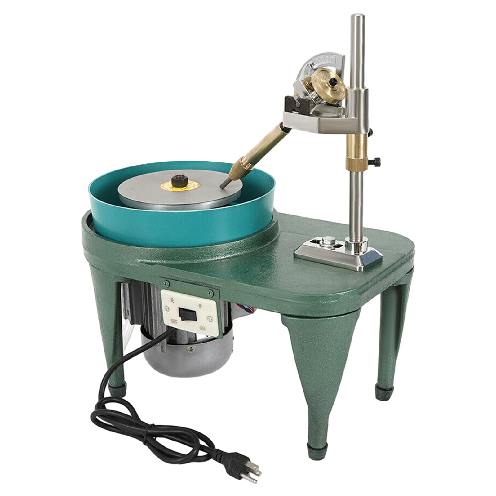 Professional 180W Gem Faceting Machine - 110V Jade Grinding & Polishing Tool for Jewelry Making, Rocks & Bench Work with 6-Inch Polishing Disc (2800 RPM) - Perfect for Lapidary, Gem Cutting & DIY Jewelry Crafting