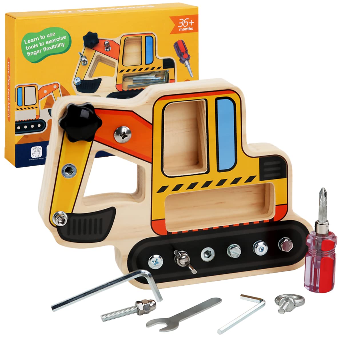 Montessori Screwdriver Board Set - Wooden Educational Toys for Toddlers, Fine Motor Skills Development, Sensory Learning Tools for Preschool Kids | Perfect for Home & Classroom Montessori Activities