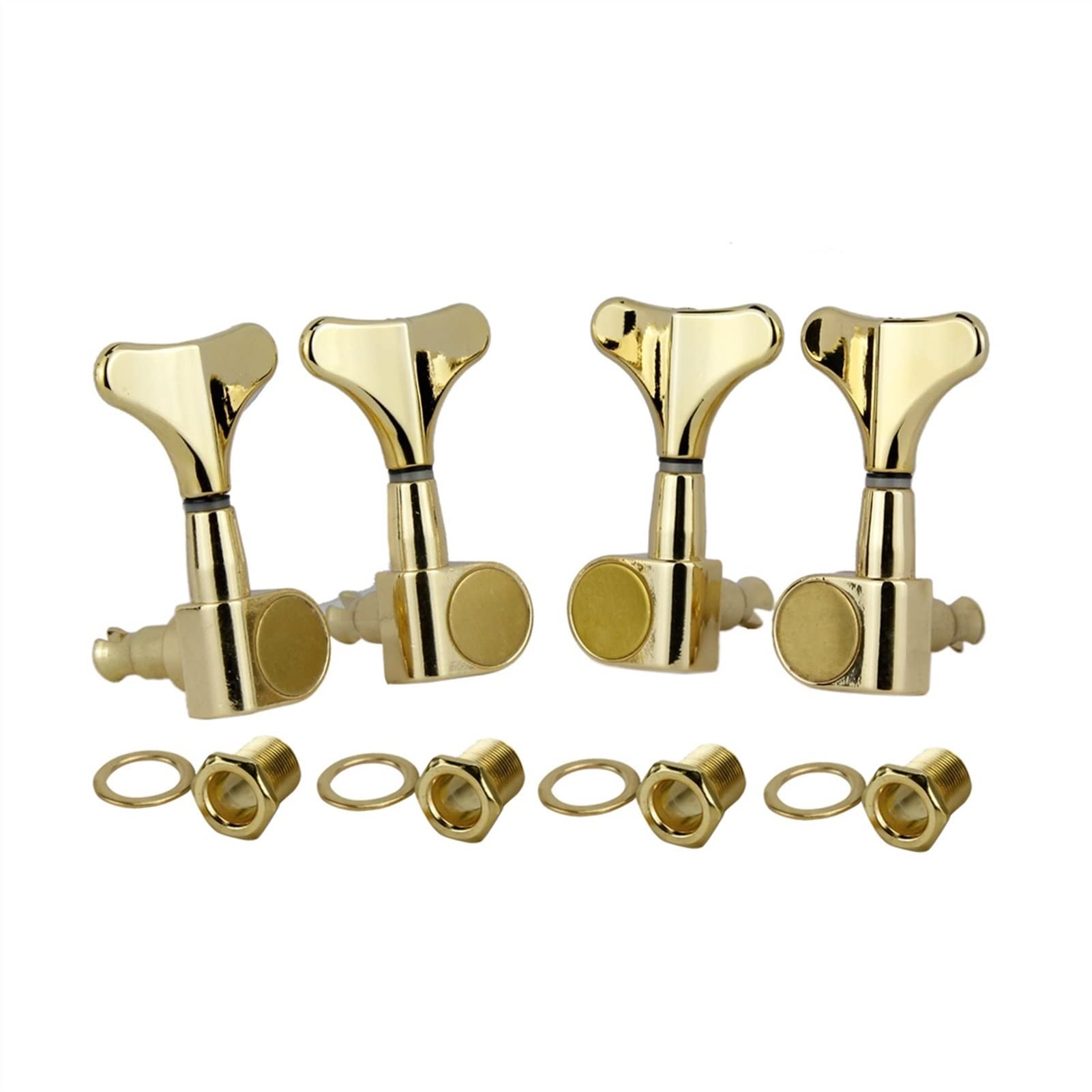 4-String Bass Guitar Tuning Pegs - Sealed Machine Heads with 1:17 Gear Ratio (Gold) for Precise Tuning | Perfect for Bass Guitar Maintenance & Replacement Parts