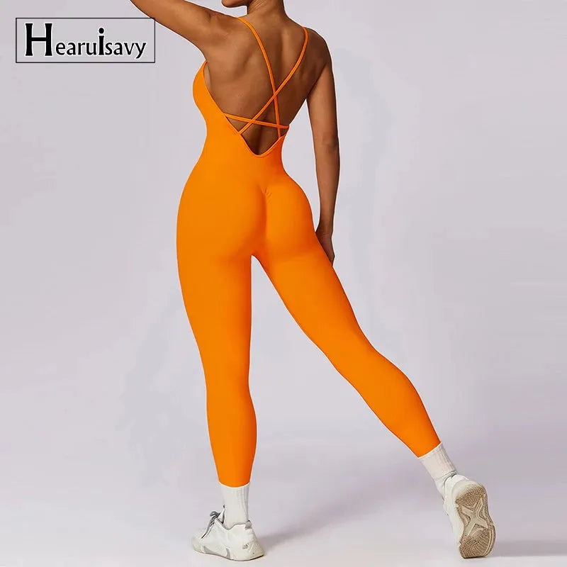 Seamless One Piece Jumpsuit for Women - Sleeveless Push Up Romper Yoga Workout Bodysuit - Perfect for Gym, Running, Yoga & Activewear