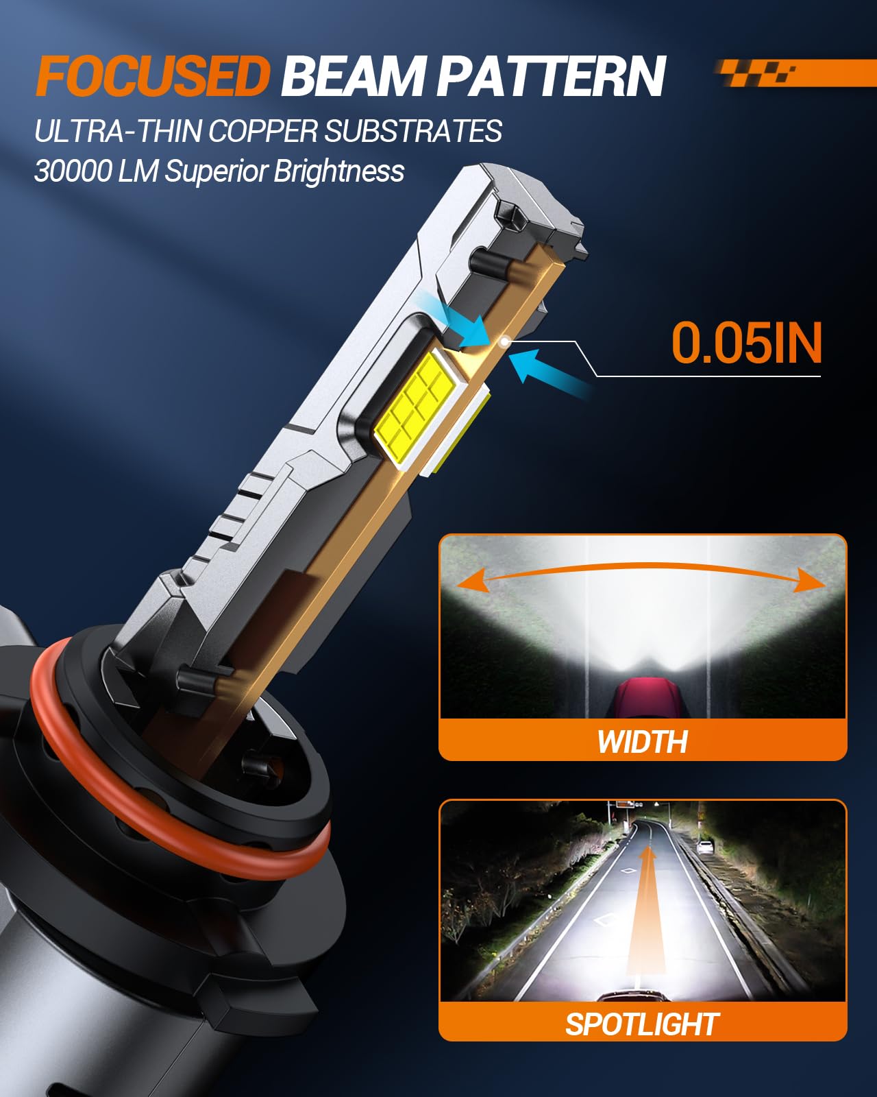 SEALIGHT 9004/HB1 LED Bulbs - 30000 Lumens, 6500K Cool White, 1:1 Design, IP67 Waterproof, Plug and Play - Perfect for Fog Lights & Headlights (Pack of 2) - Ideal for Trucks, SUVs, and Off-Road Vehicles in Rainy or Foggy Conditions
