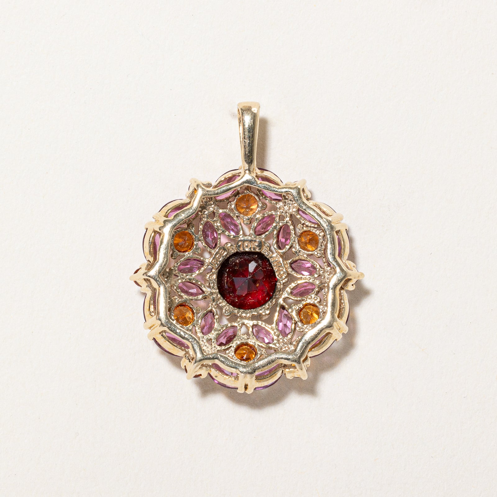 6.50ctw Garnet Floral Pendant Necklace - Elegant Bohemian Jewelry for Women | Perfect for Weddings, Parties & Special Occasions