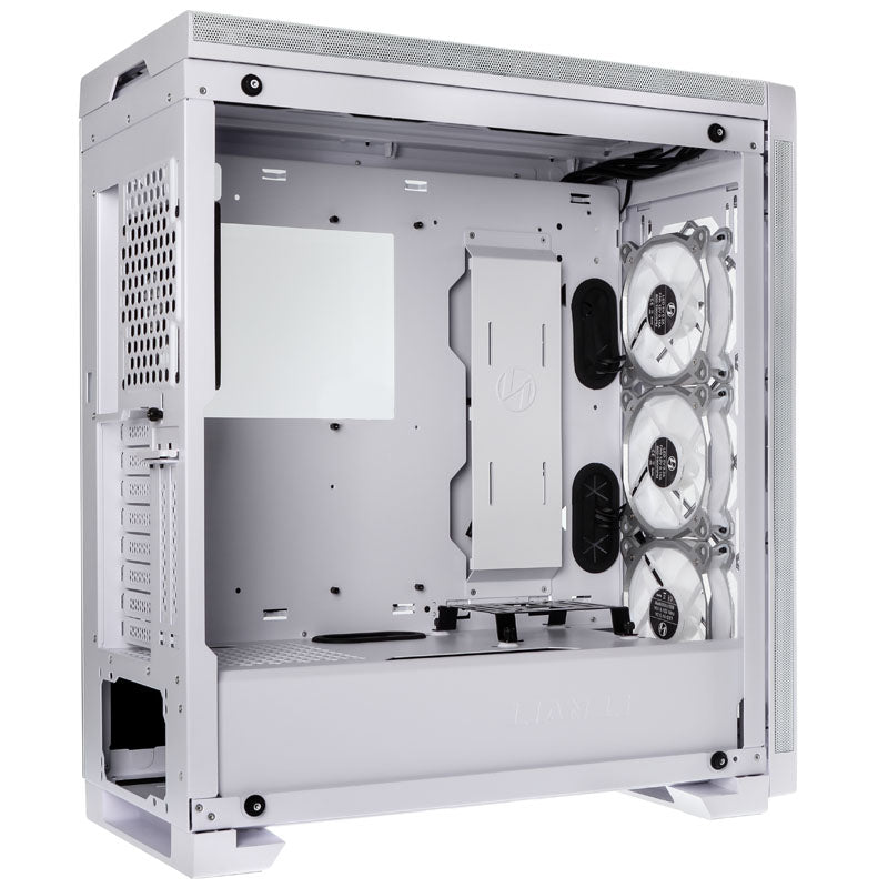Lian Li Alpha 550W White PC Case with Damaged Top - Compact ATX Mid Tower Computer Chassis for Gaming & Workstation Builds - Perfect for Home Office & Esports Setup