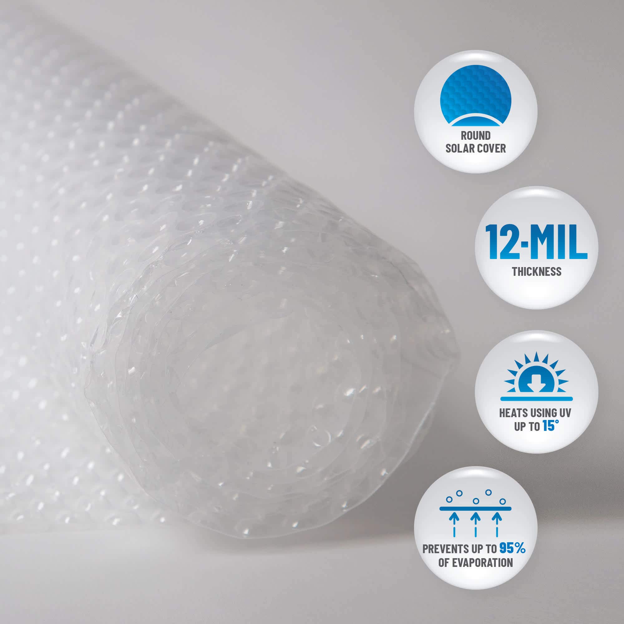 Blue Wave NS489 12-mil Solar Blanket for Round Above-Ground Pools, 30-Foot Diameter, Clear - Keep Your Pool Warm & Reduce Evaporation | Perfect for Summer Swimming & Energy Savings
