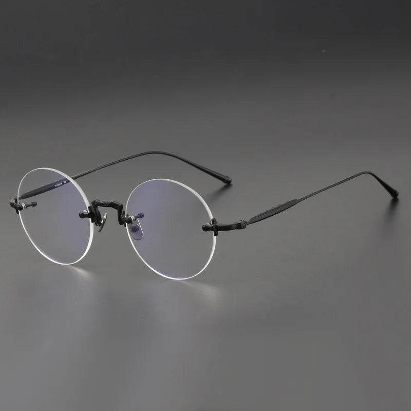 Aimee Unisex Rimless Round Titanium Eyeglasses 2250 - Lightweight & Durable Titanium Frame for Men & Women - Perfect for Reading, Work & Everyday Use