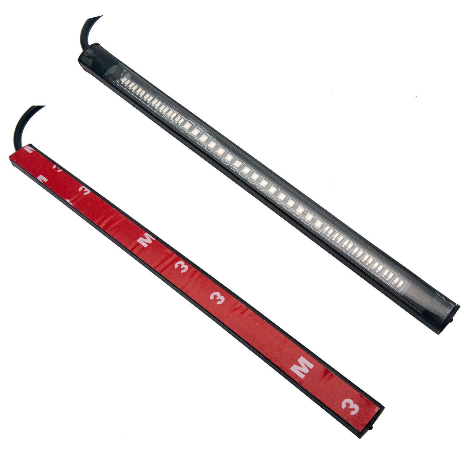 MACHSWON 48 LED Flexible Motorcycle Light Bar - Red & Yellow Tail Brake Stop Light & Turn Signal Light for Enhanced Safety & Style | Perfect for Night Riding & Custom Bike Builds